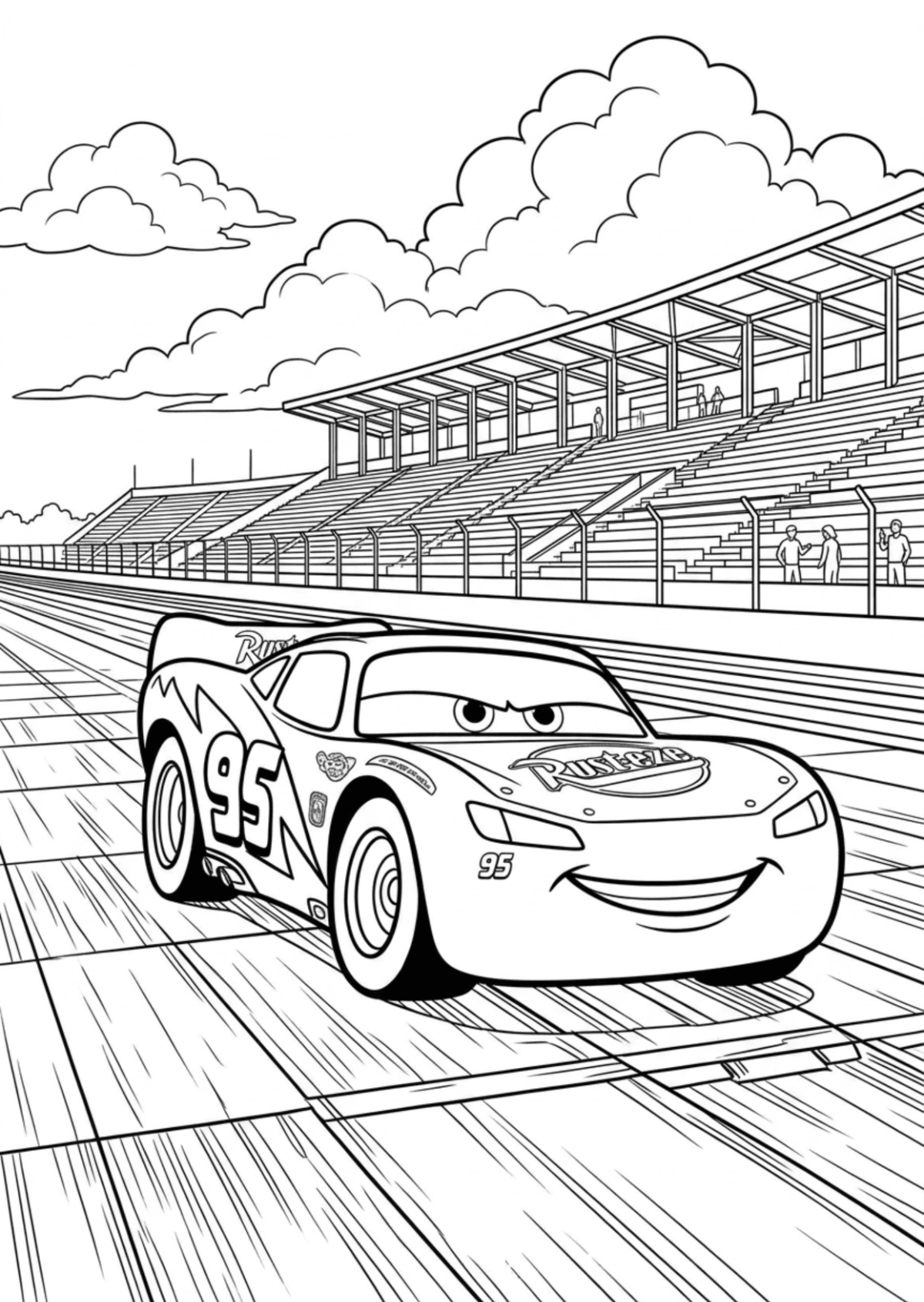 Lightning McQueen Coloring Page Template