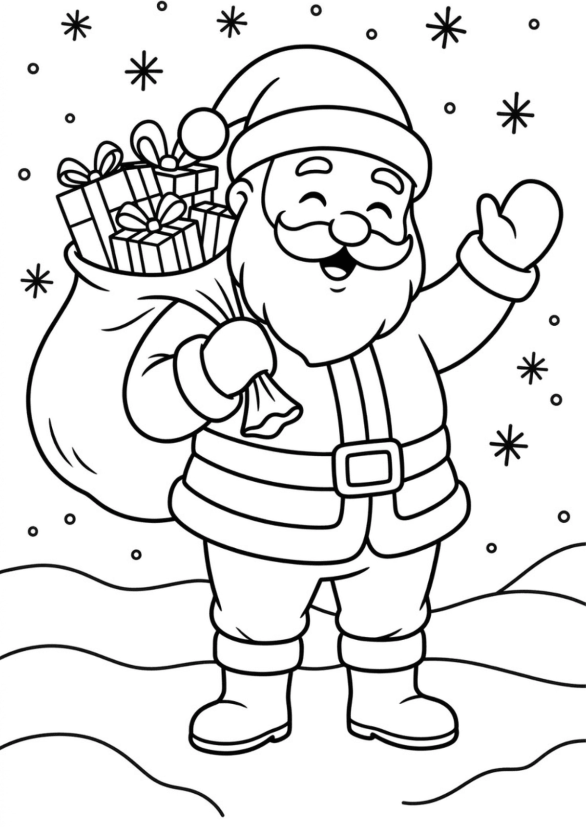 Free Christmas Coloring Page Template to Edit Online