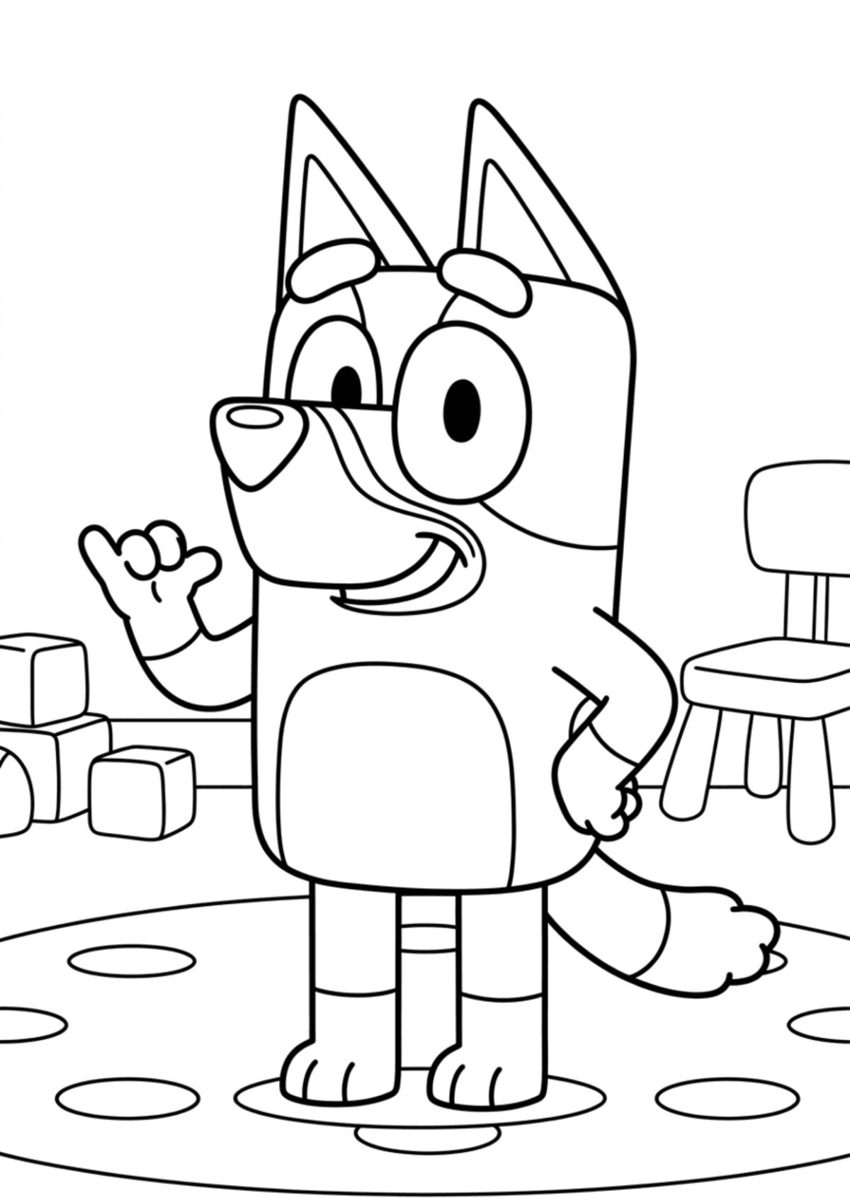 Bluey Coloring Page Template