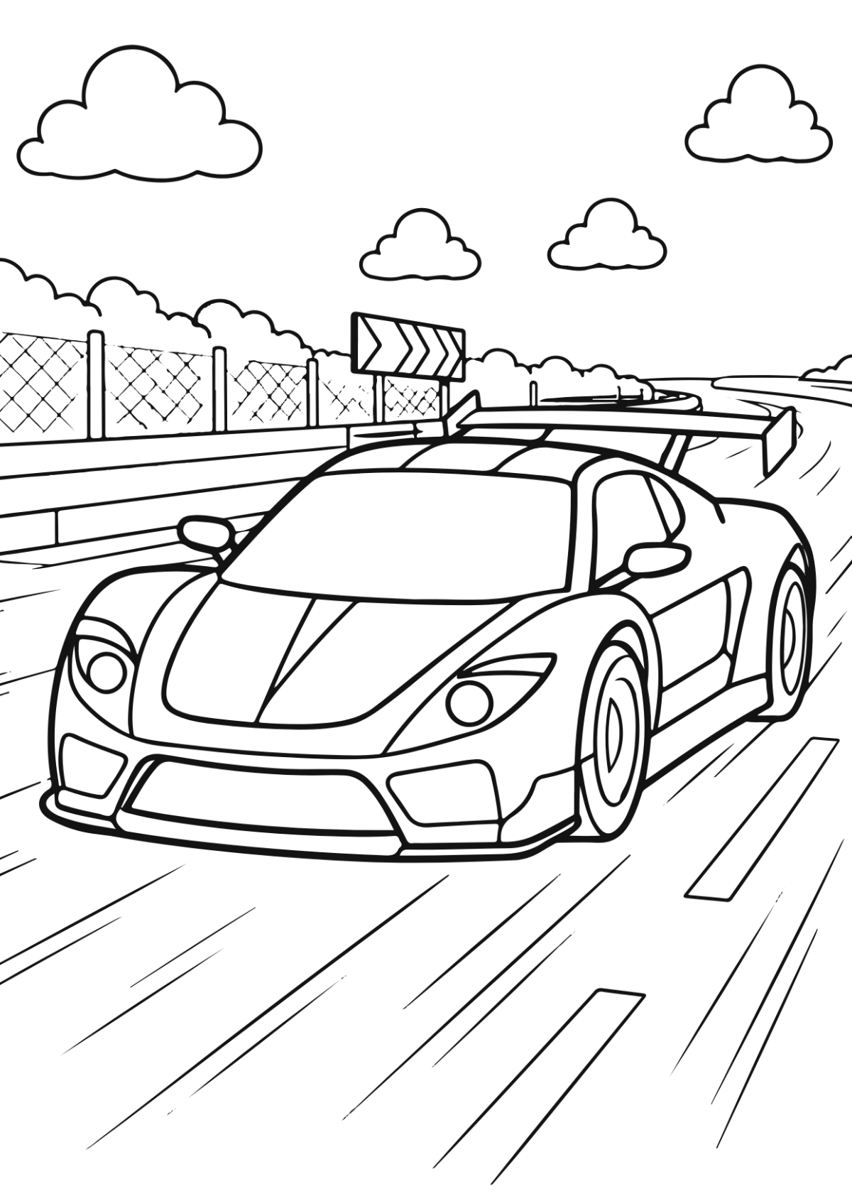 Free Race Car Coloring Page Template to Edit Online