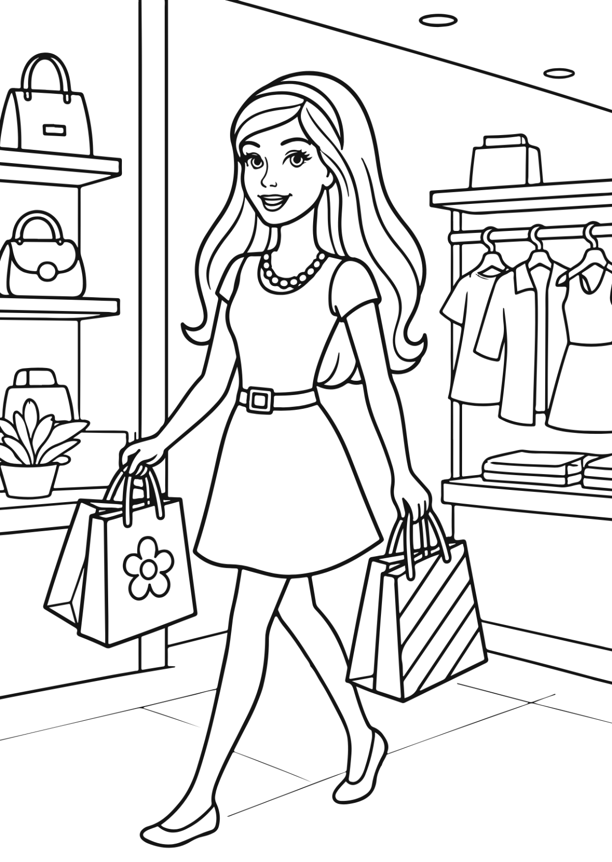 Free Barbie Coloring Page Template to Edit Online