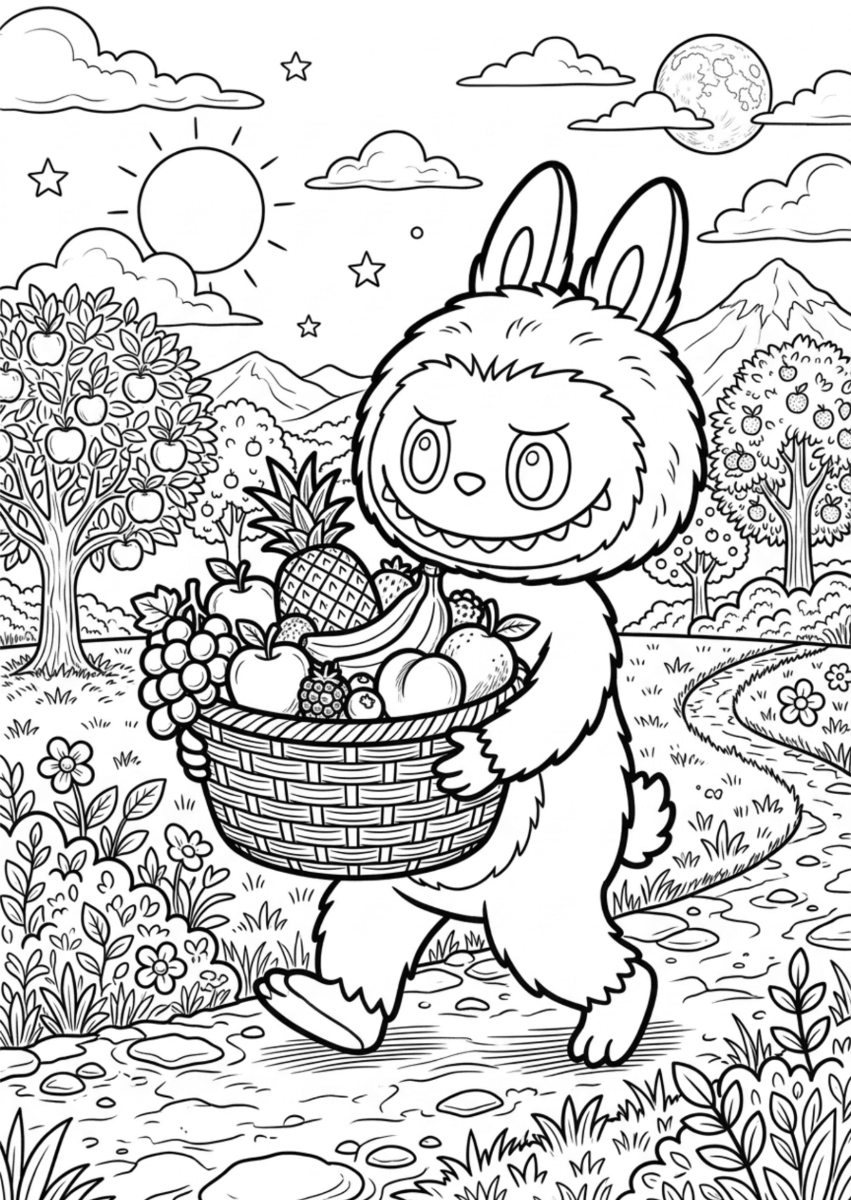 Free Labubu Coloring Page Template to Edit Online
