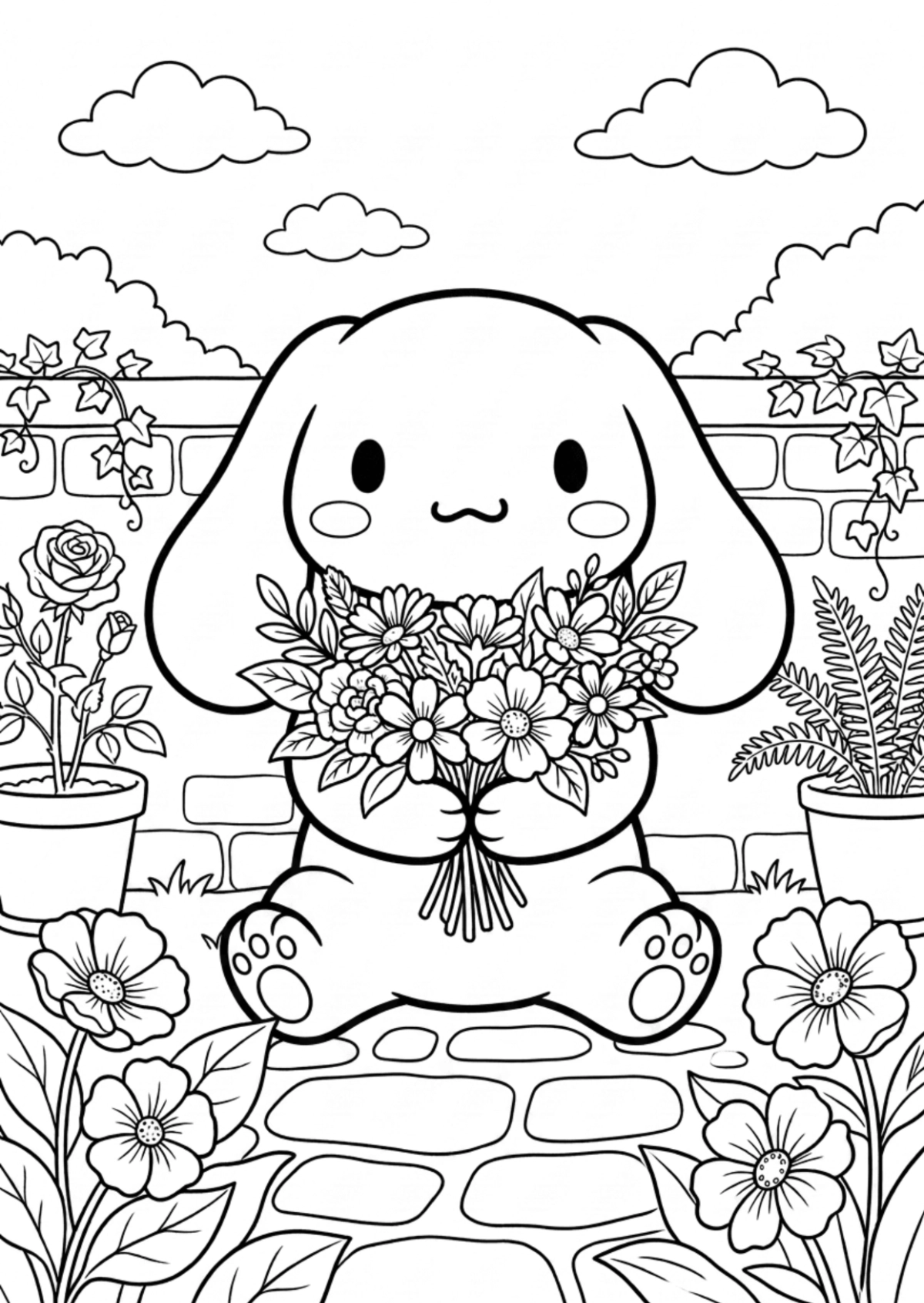 Free Cinnamoroll Coloring Page Template to Edit Online
