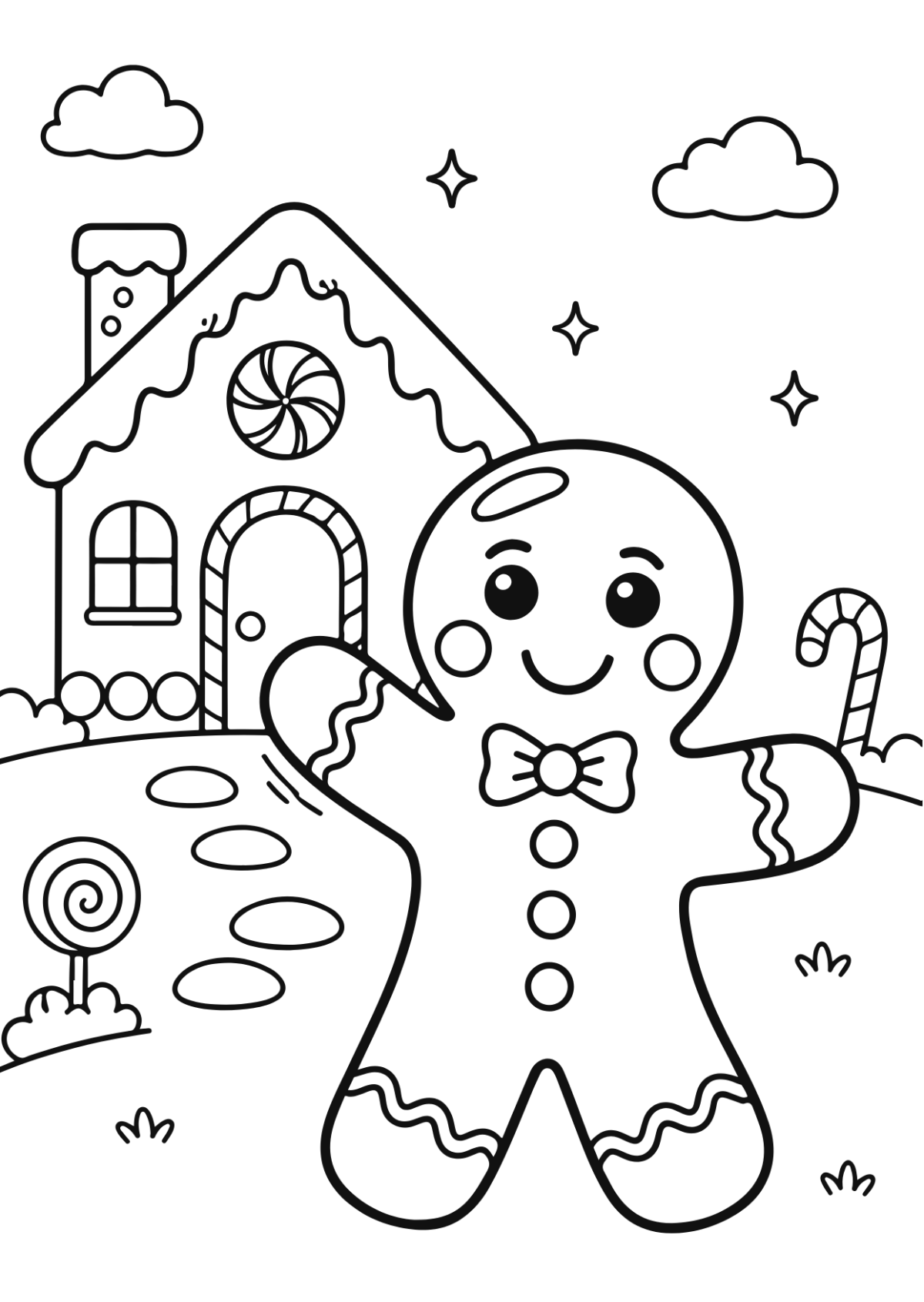 Free Gingerbread Coloring Page Template to Edit Online