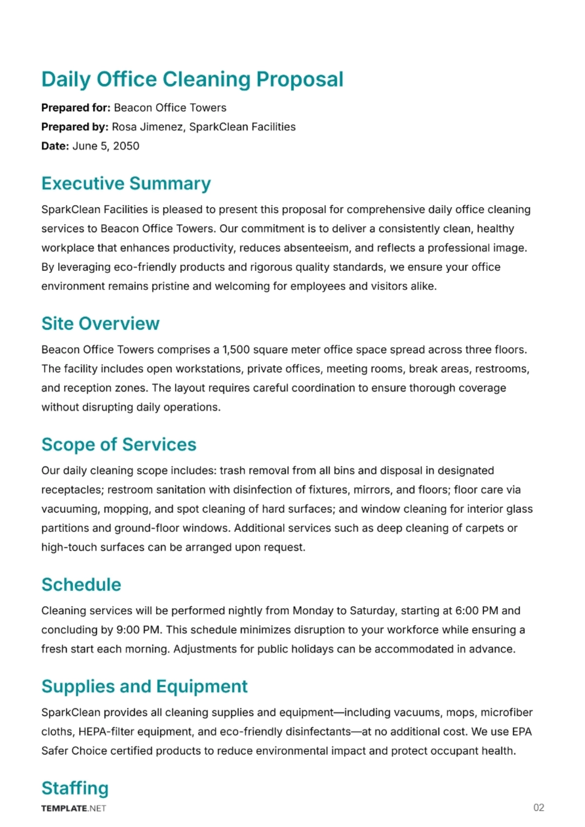 Free Cleaning Service Proposal Template to Edit Online