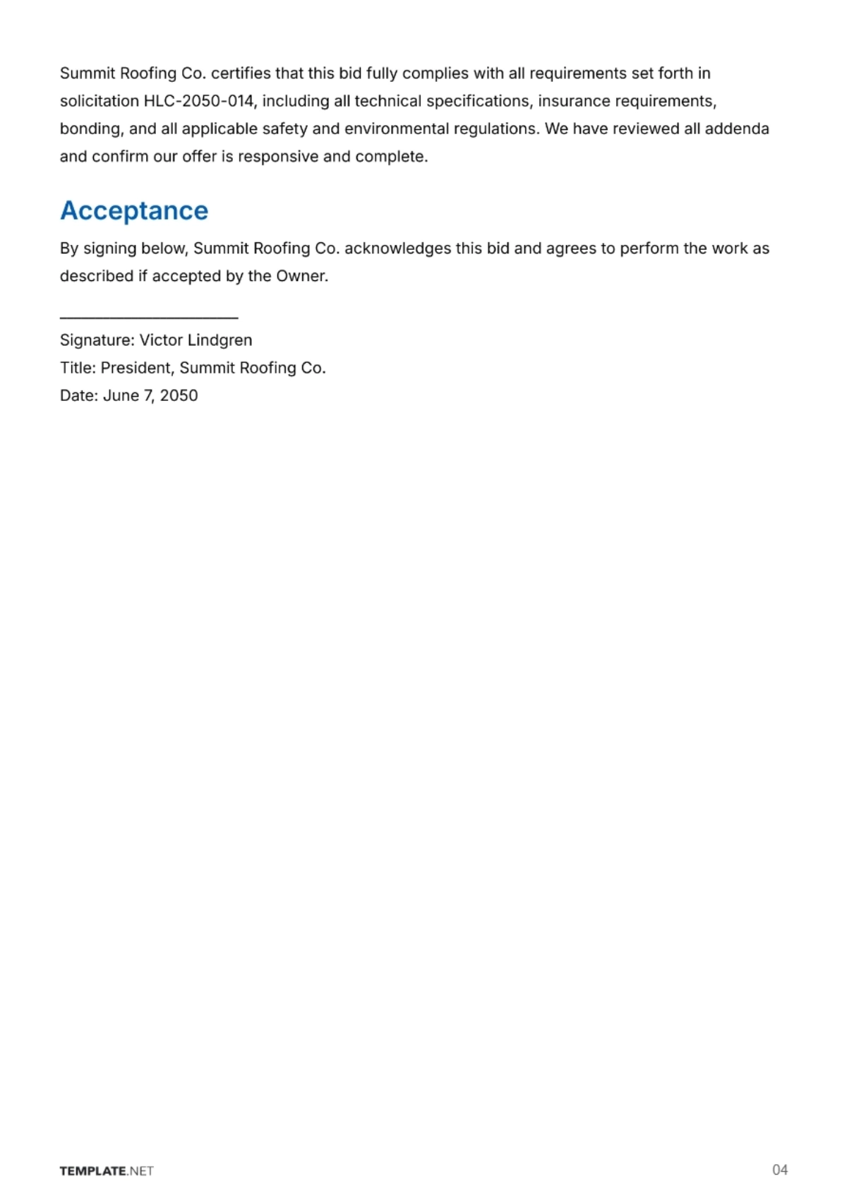 Free Bid Proposal Template to Edit Online