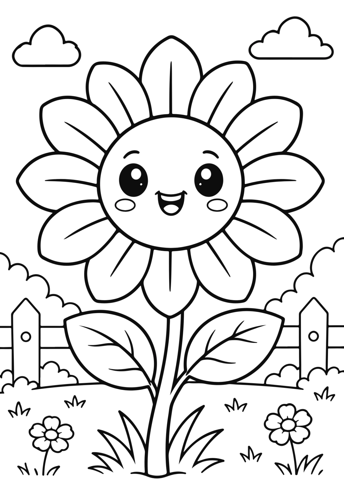 Flower Coloring Page Template
