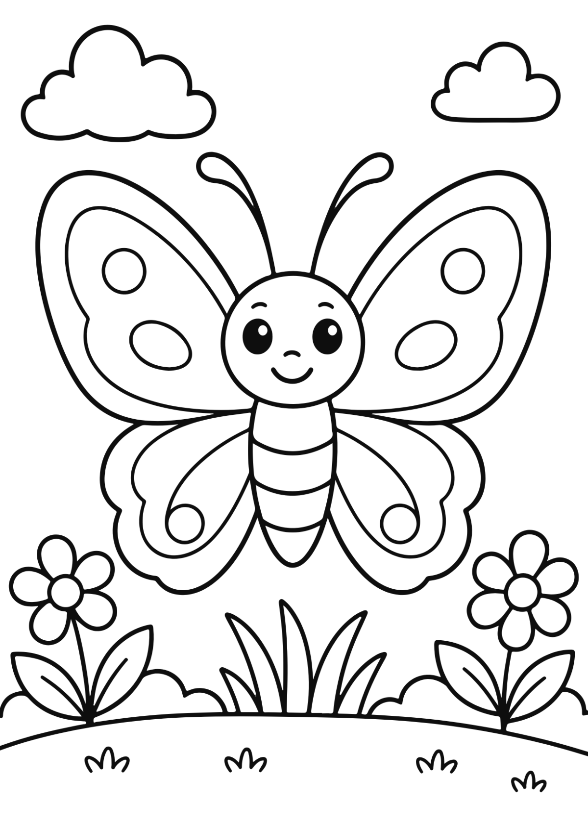 Free Butterfly Coloring Page Template to Edit Online