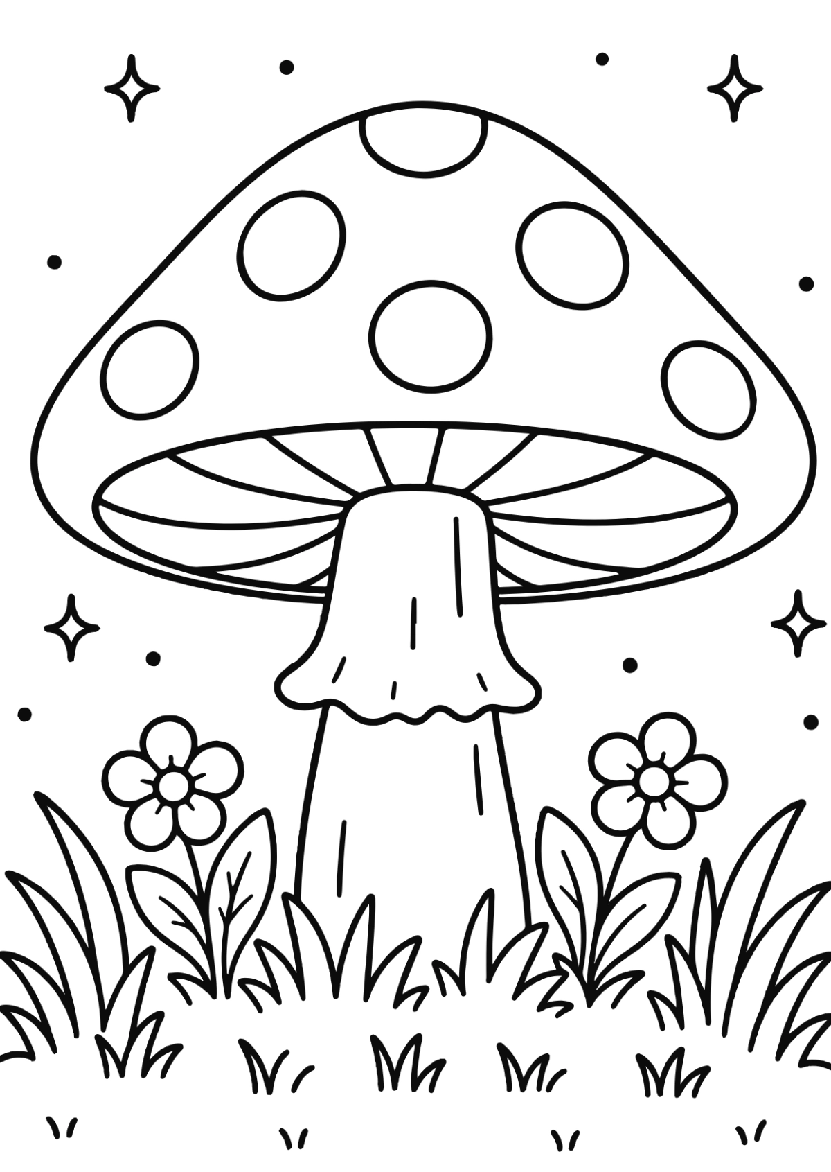 Free Mushroom Coloring Page Template to Edit Online