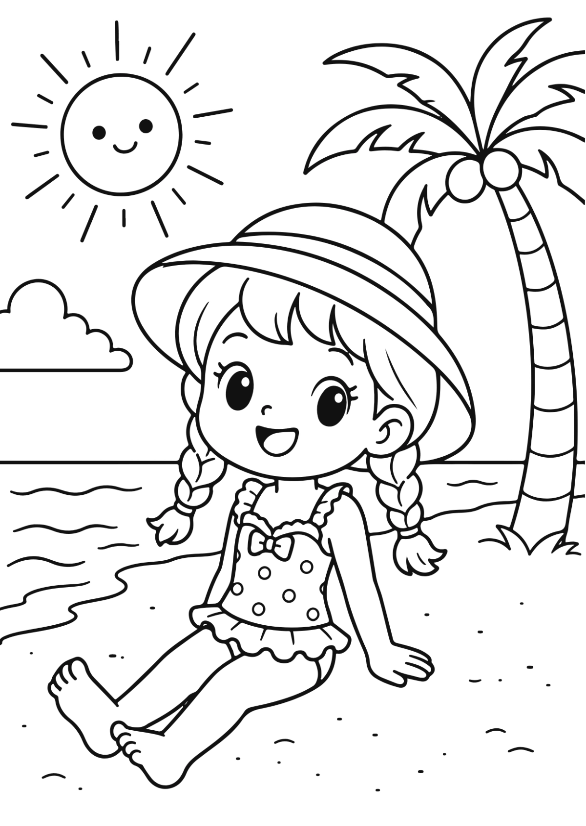 Summer Coloring Page Template