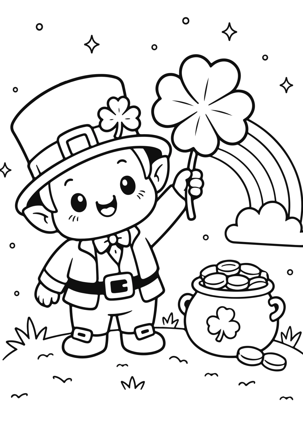 Free Leprechaun Coloring Page Template to Edit Online