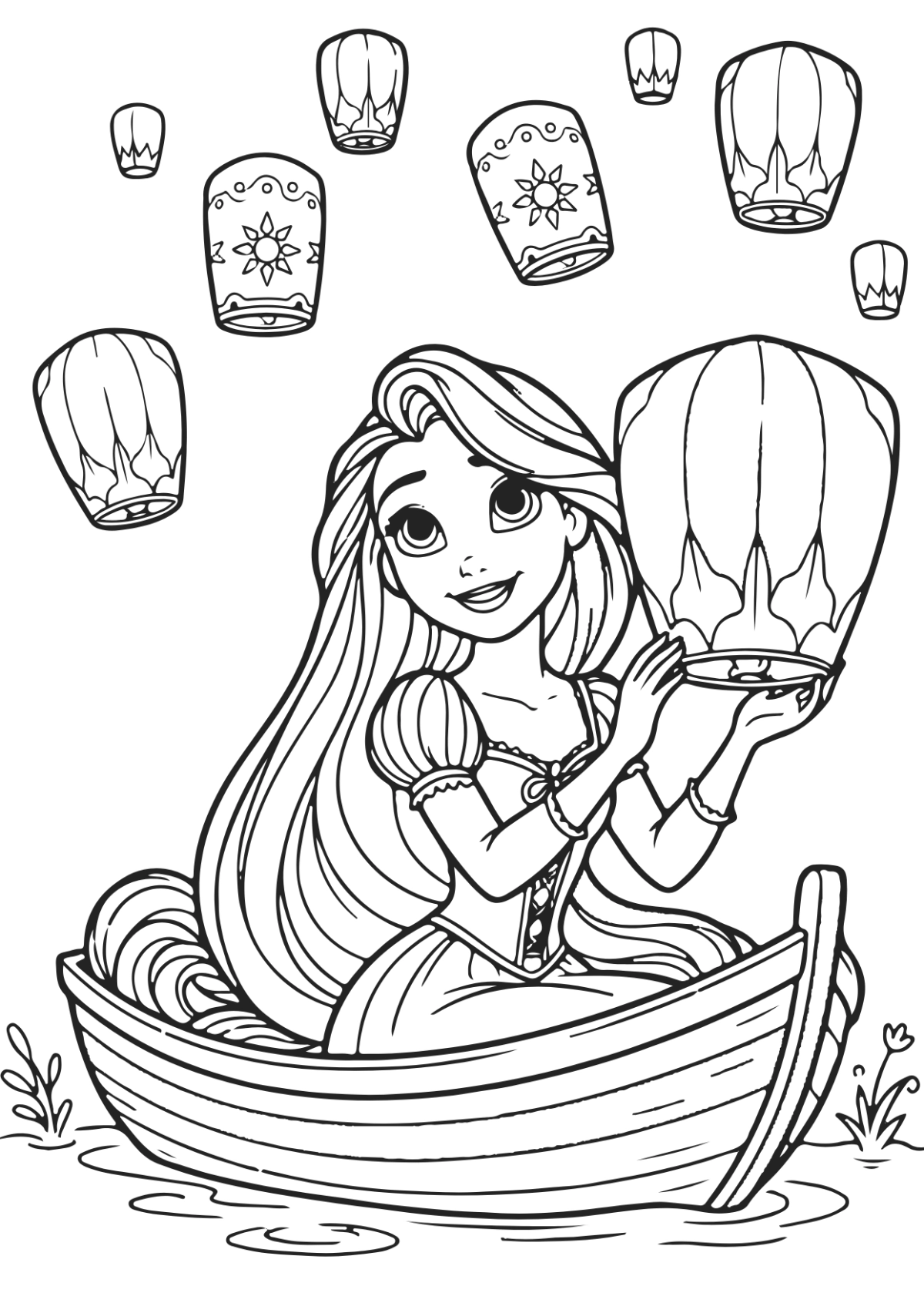 Free Tangled Coloring Page Template to Edit Online