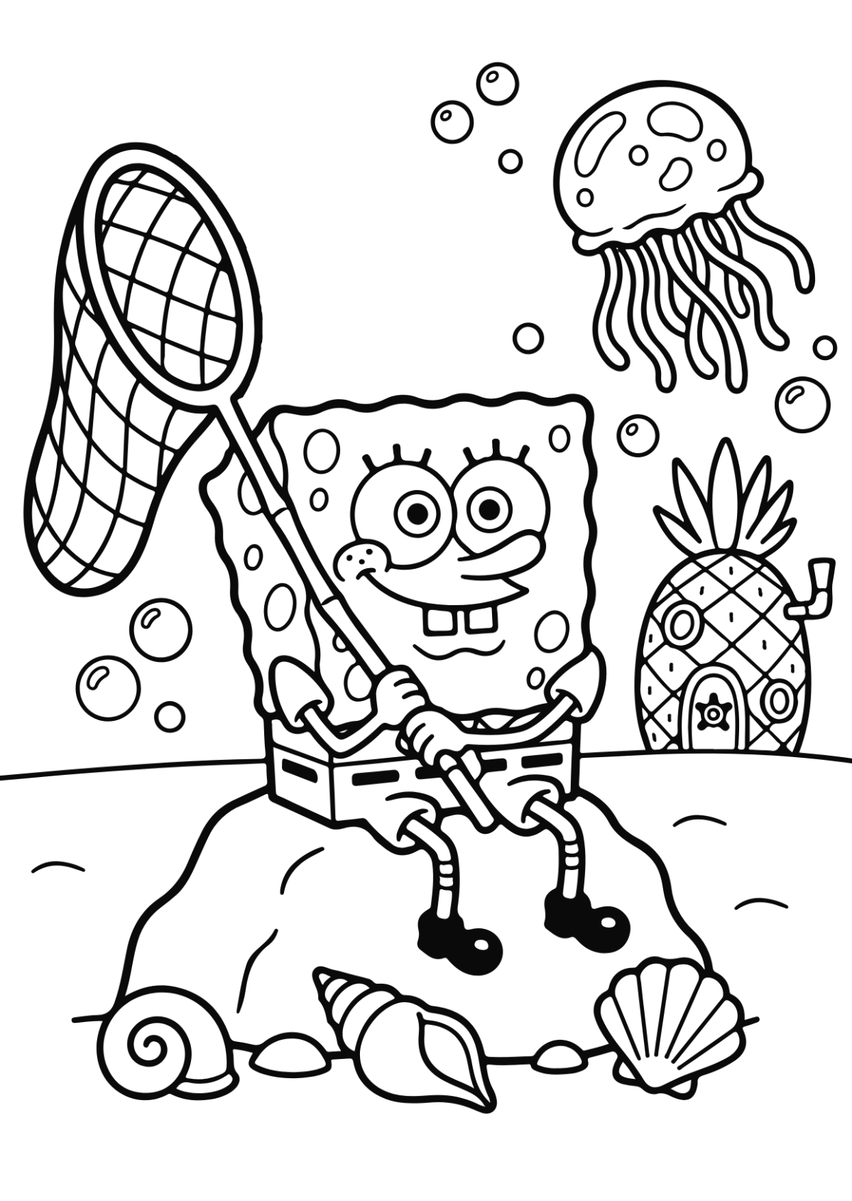 Free SpongeBob Coloring Page Template to Edit Online