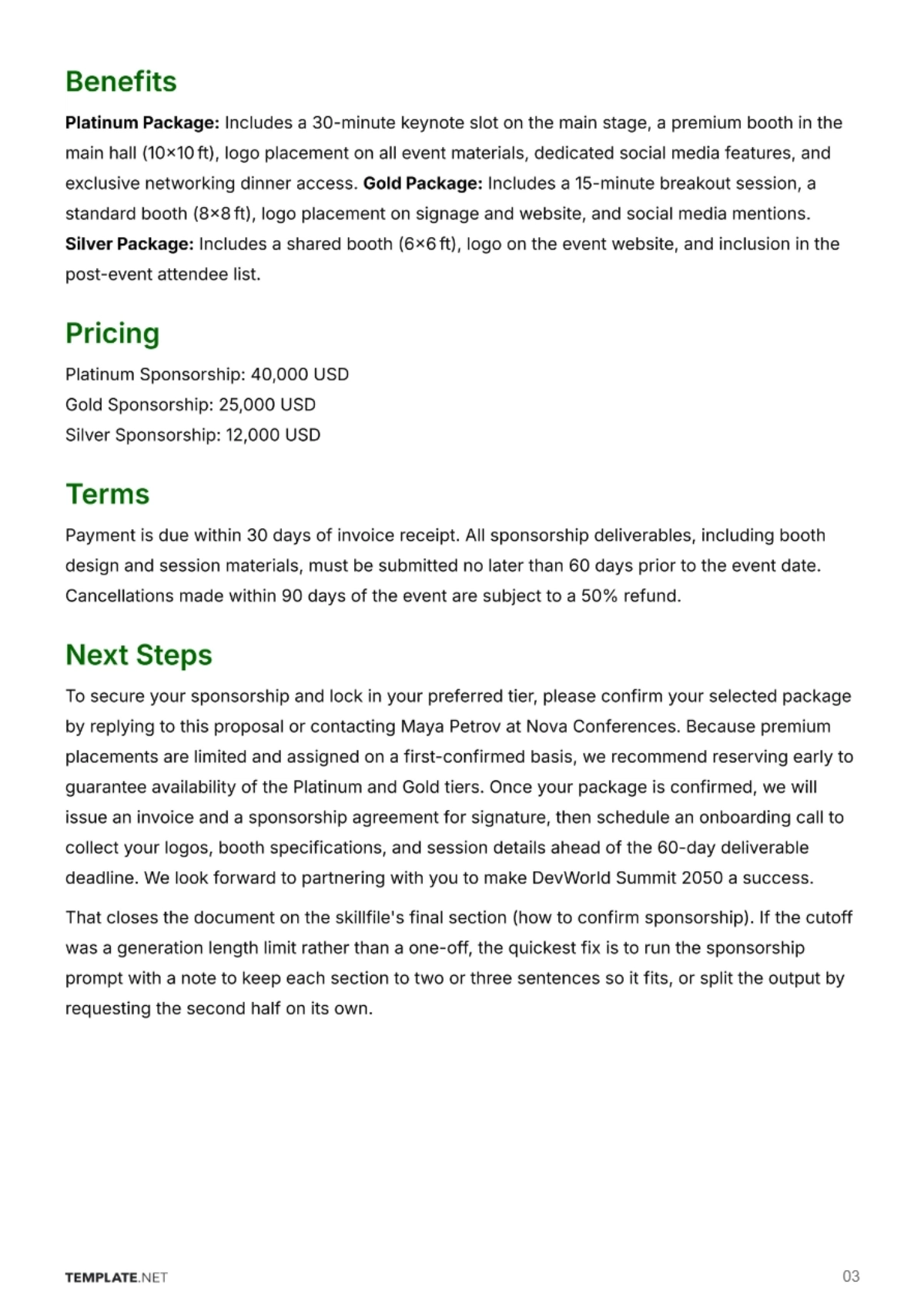 Free Sponsorship Proposal Template to Edit Online