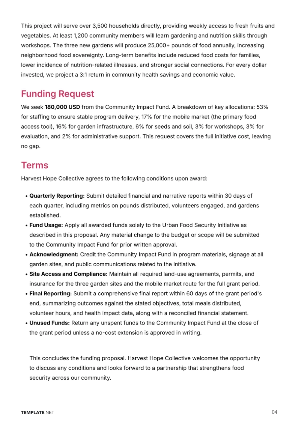 Free Funding Proposal Template to Edit Online