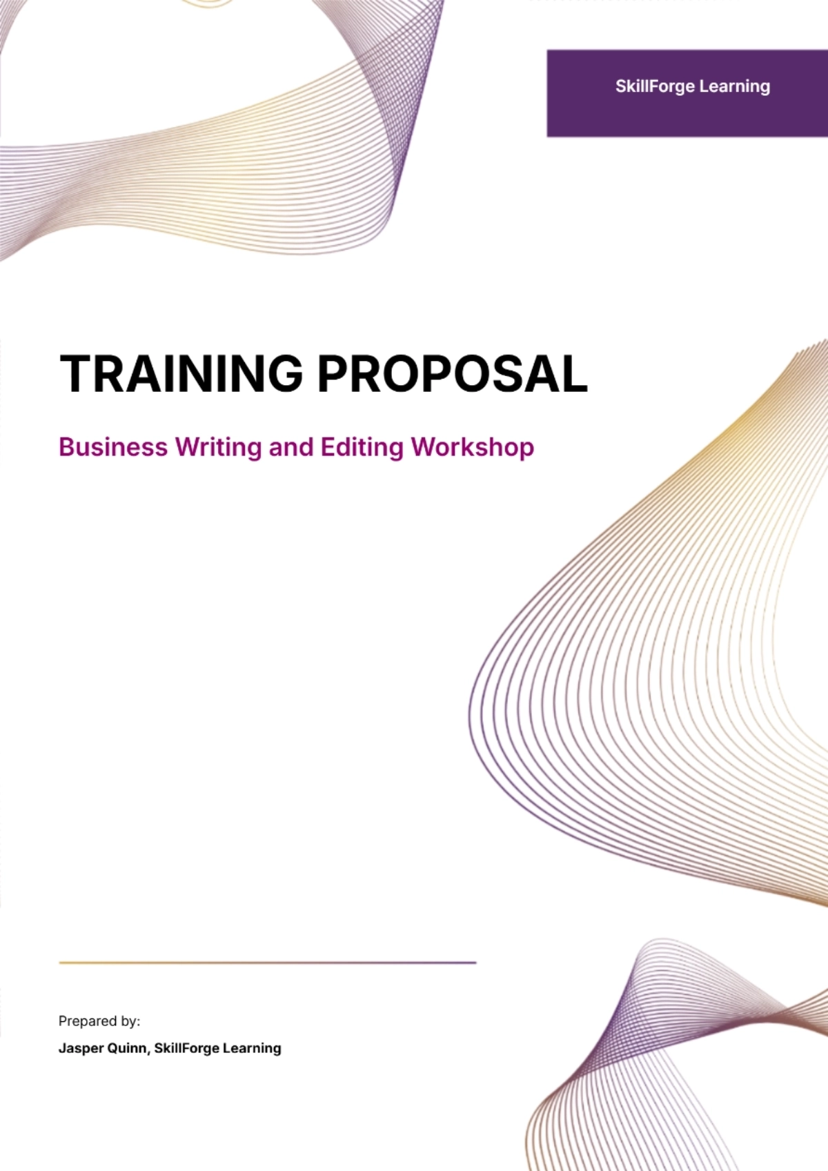 Free Training Proposal Template to Edit Online