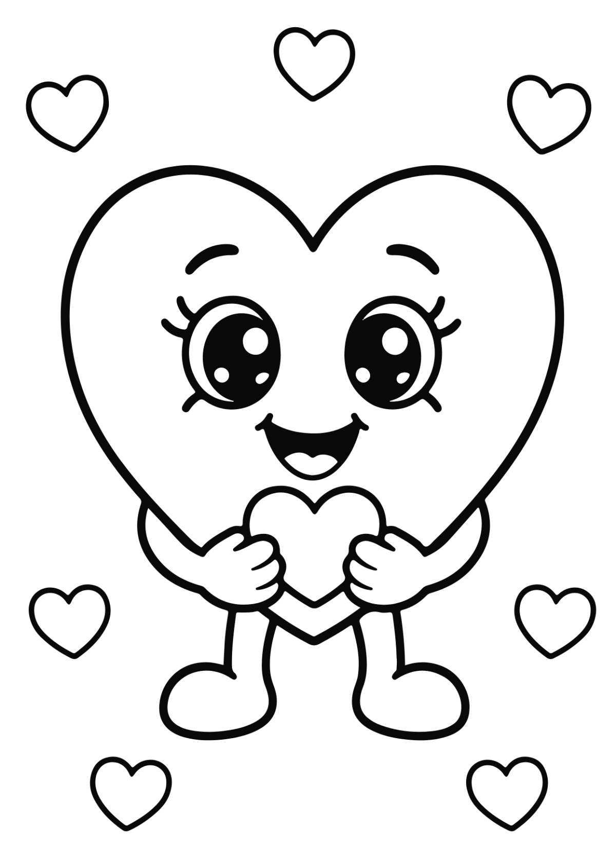 Free Heart Coloring Page Template to Edit Online