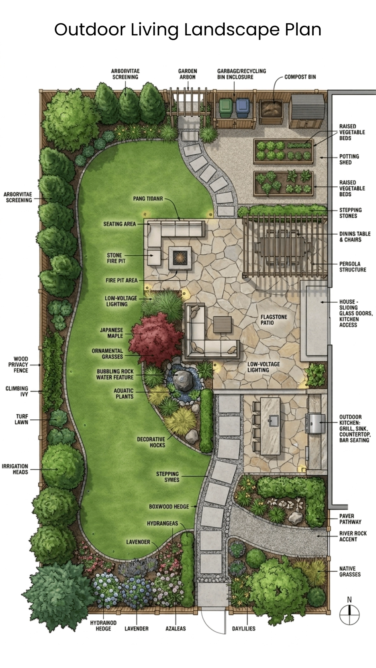 Outdoor Living Landscape Plan Template