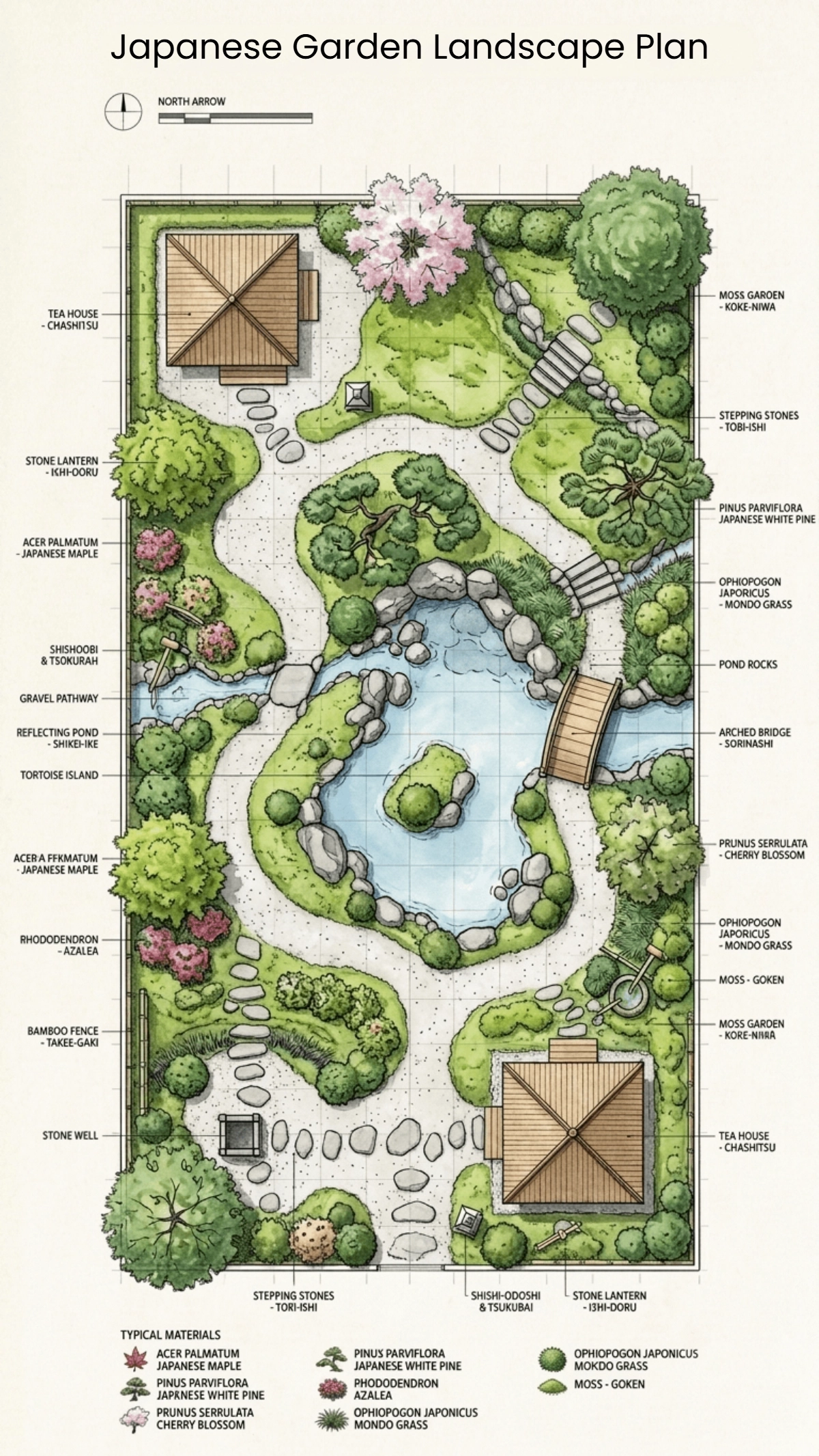 Japanese Garden Landscape Plan Template