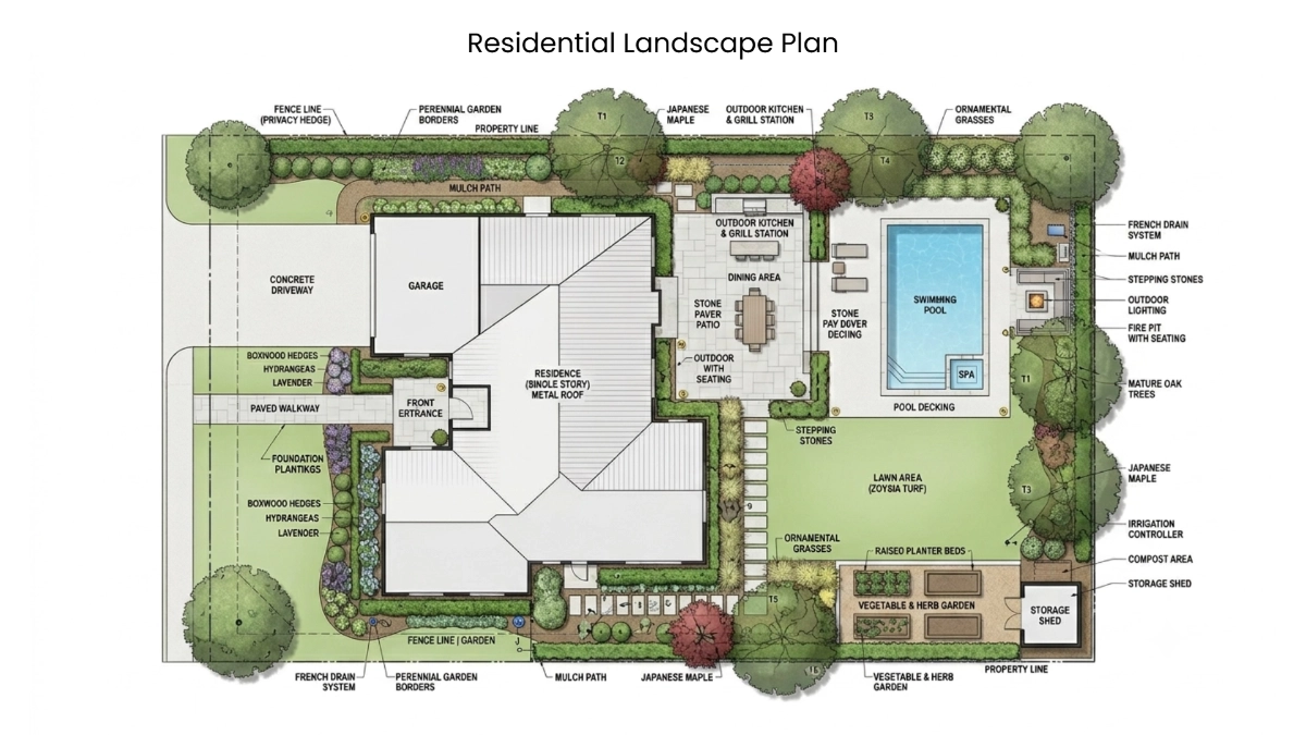 Residential Landscape Plan Template