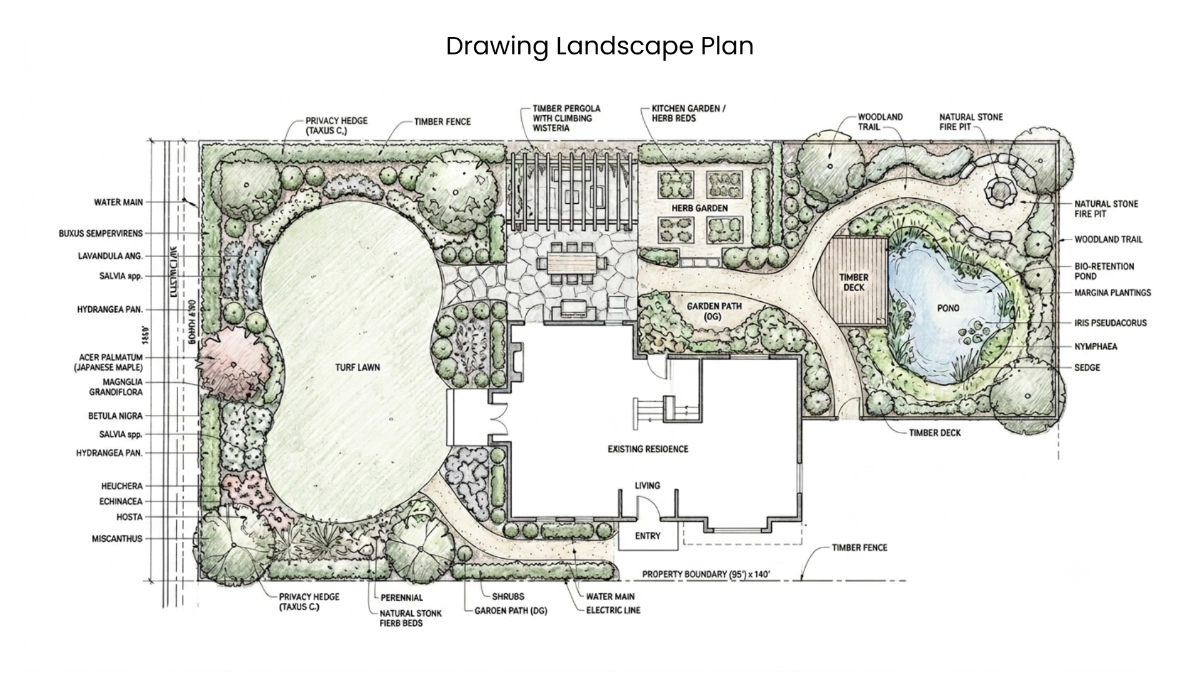 Drawing Landscape Plan Template