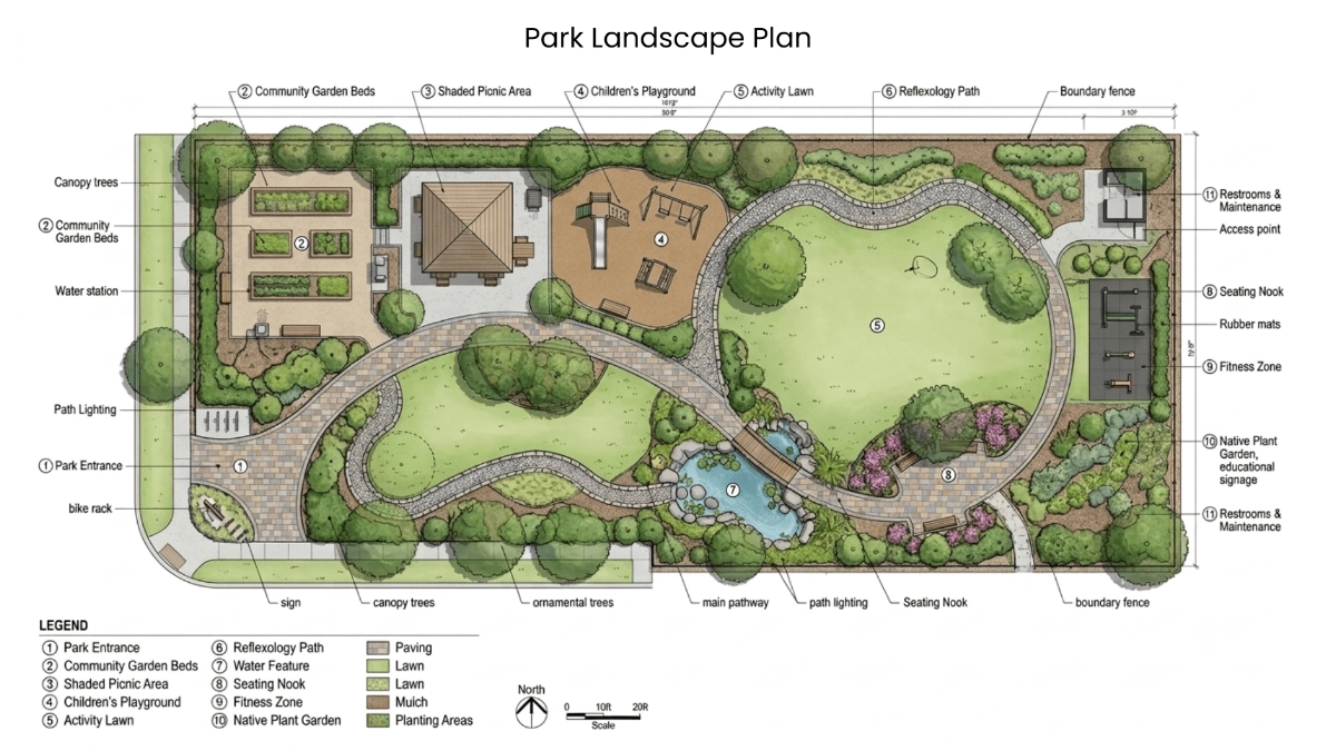 Park Landscape Plan Template