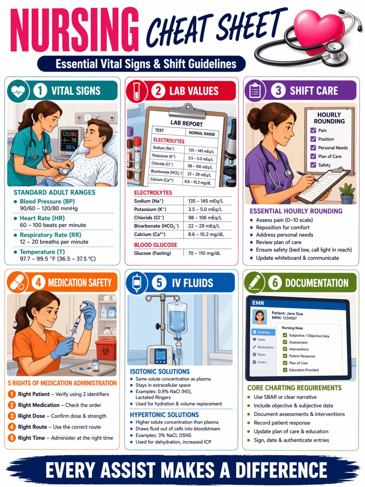 Free Nursing Cheat Sheet Template to Edit Online
