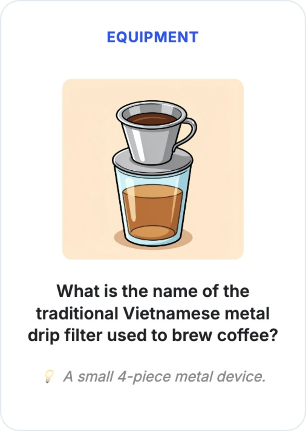 Vietnam coffee flashcard