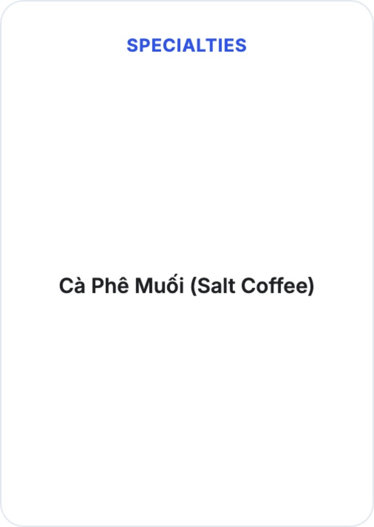Vietnam coffee flashcard