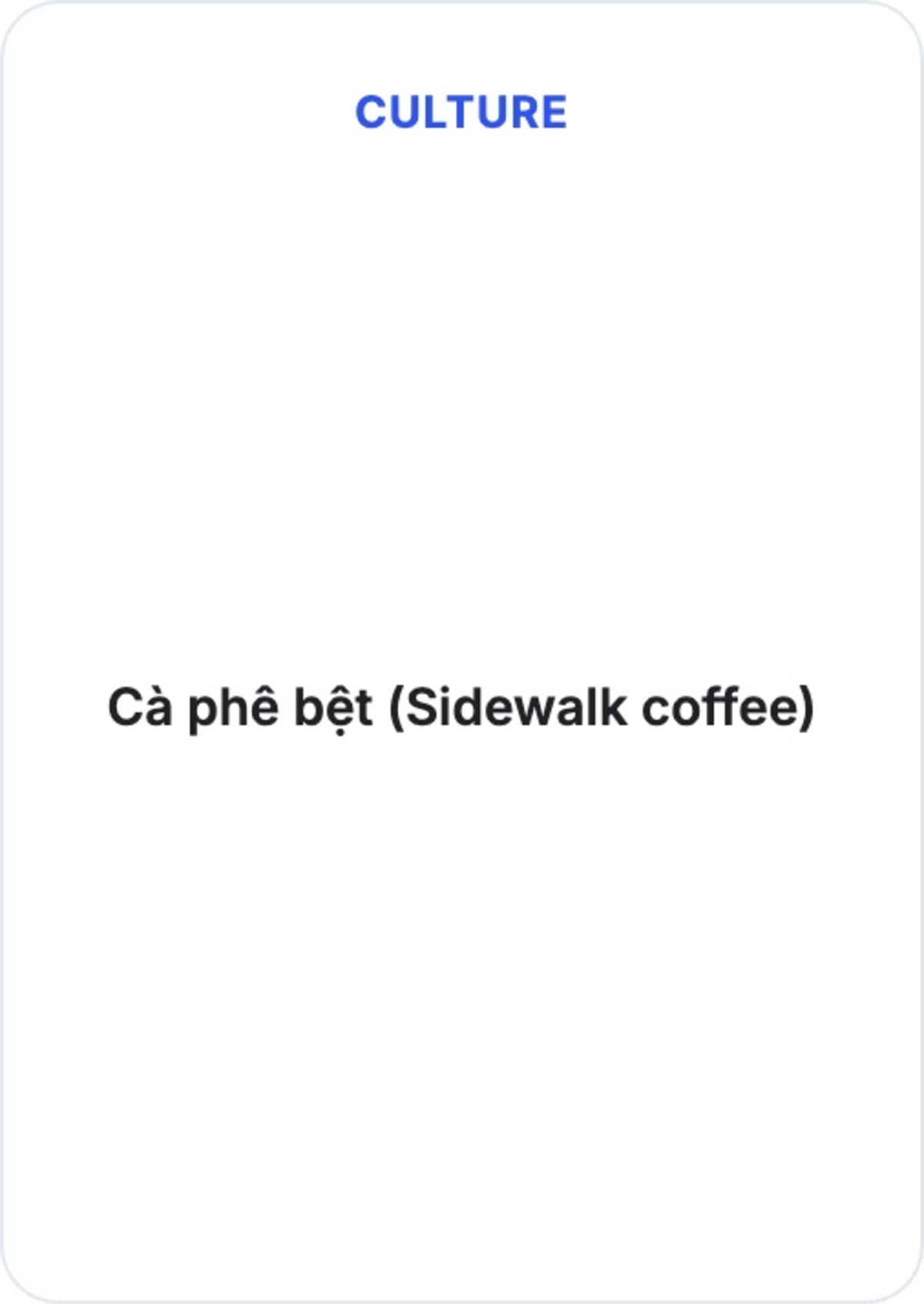 Vietnam coffee flashcard
