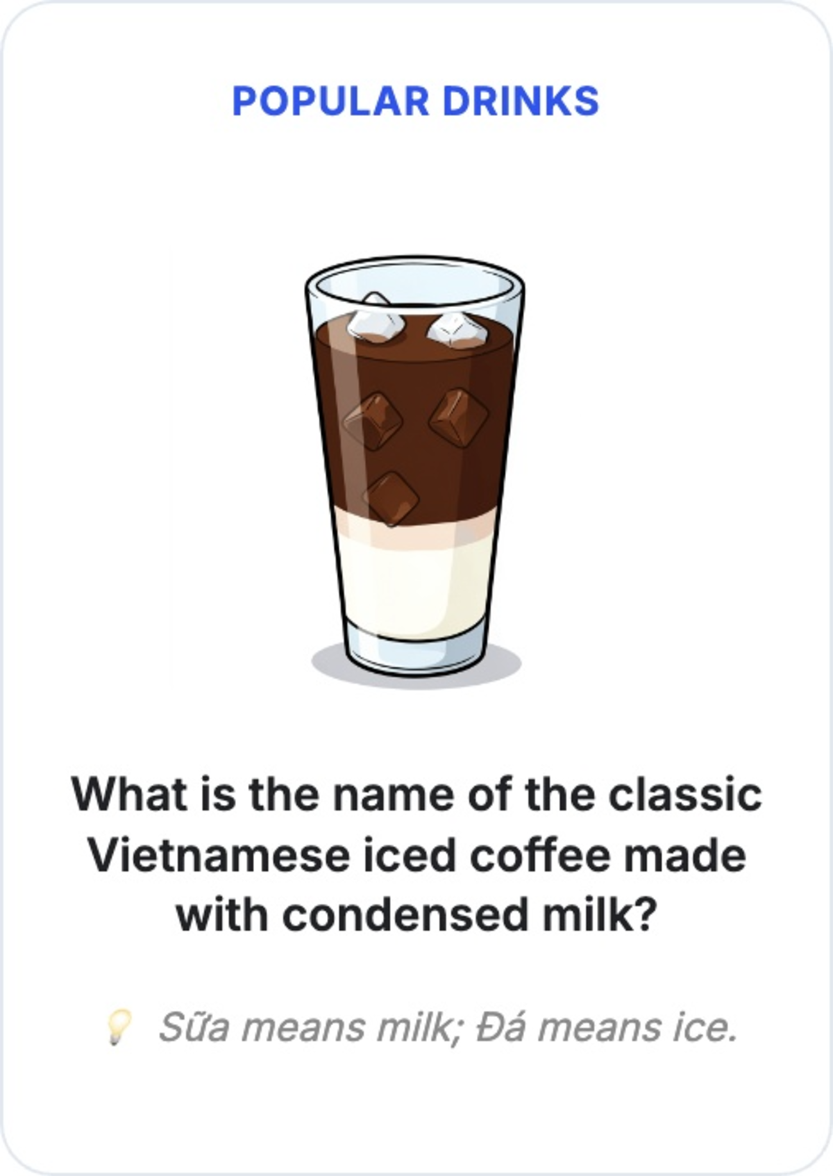 Vietnam coffee flashcard