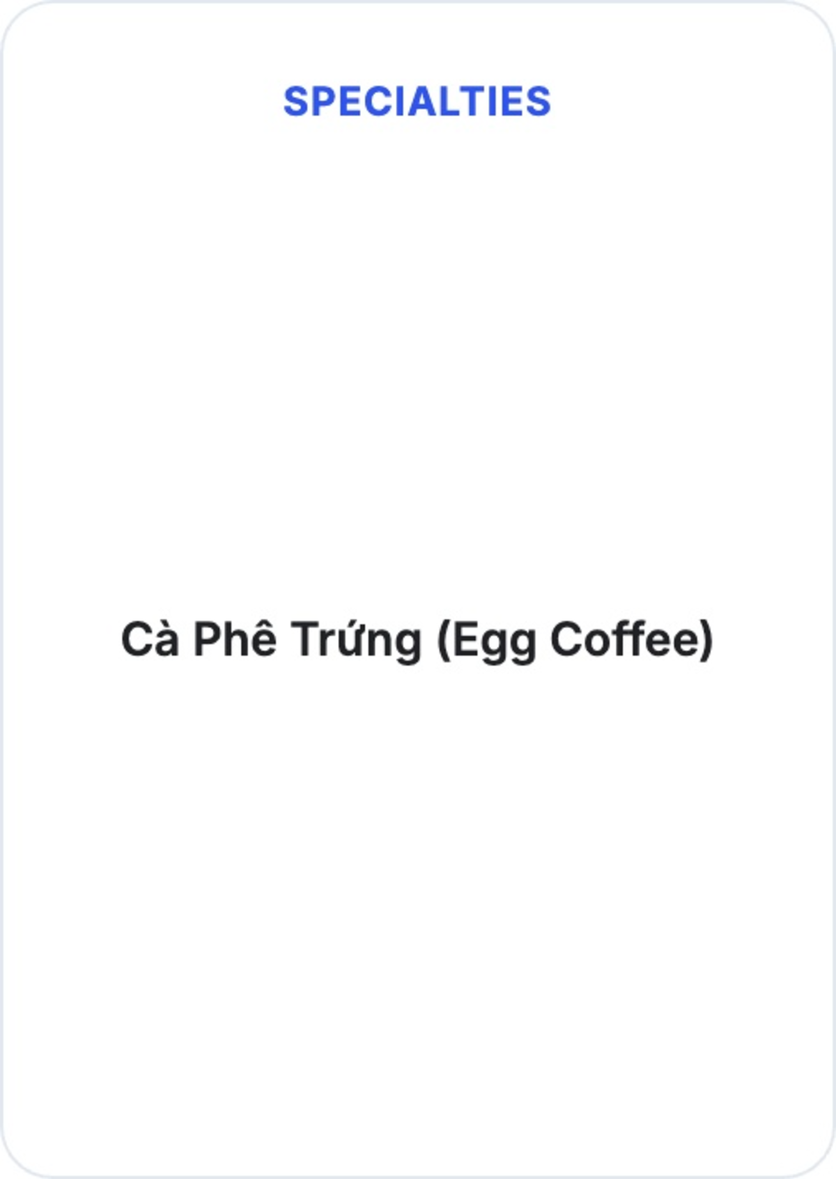 Vietnam coffee flashcard