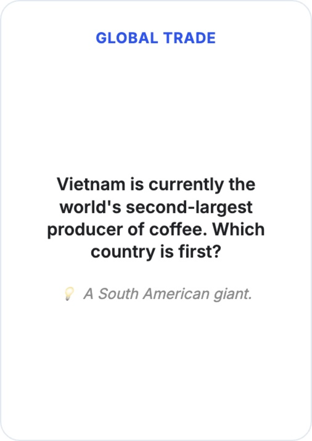 Vietnam coffee flashcard