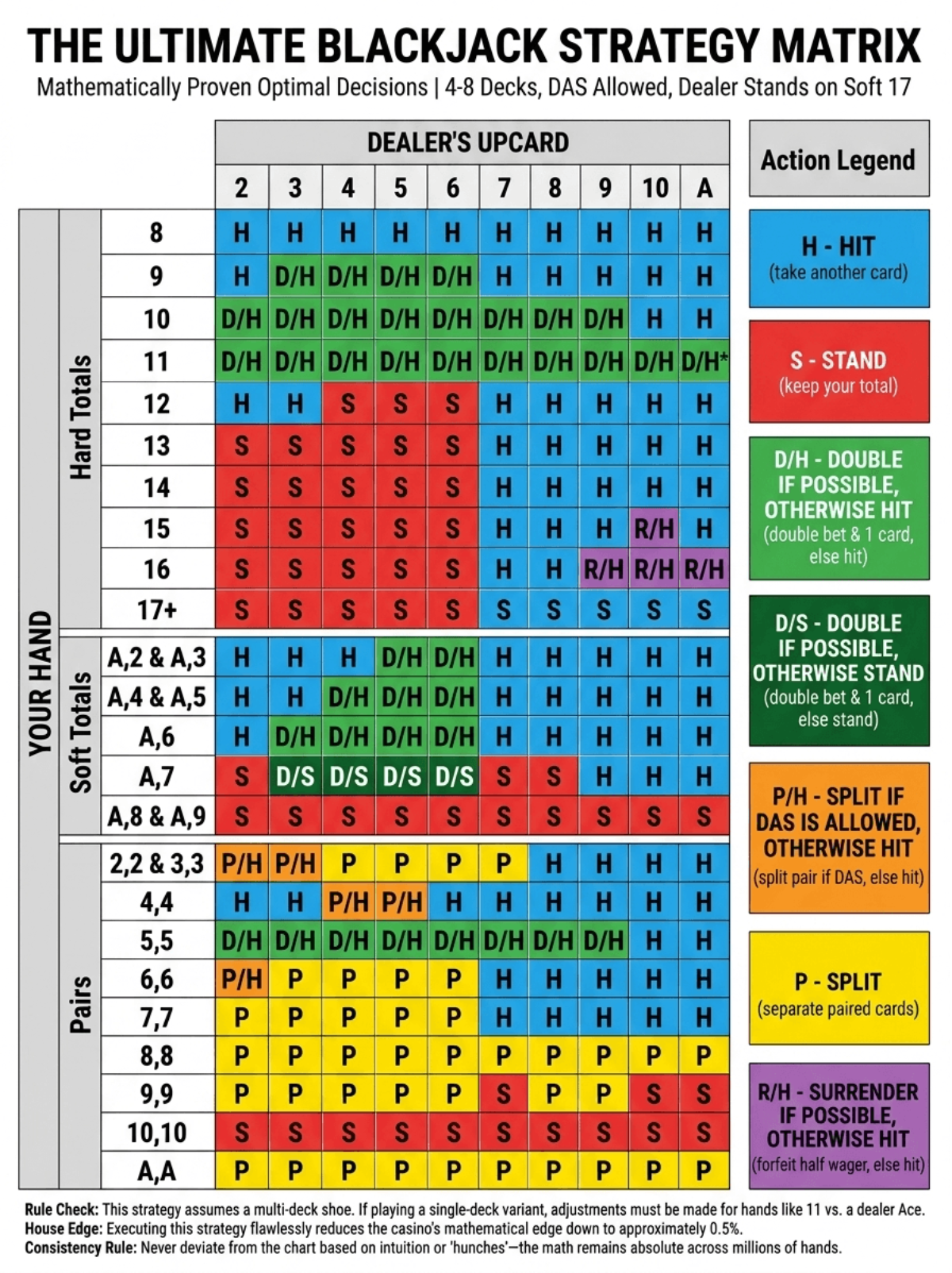 Free Blackjack Cheat Sheet Template to Edit Online