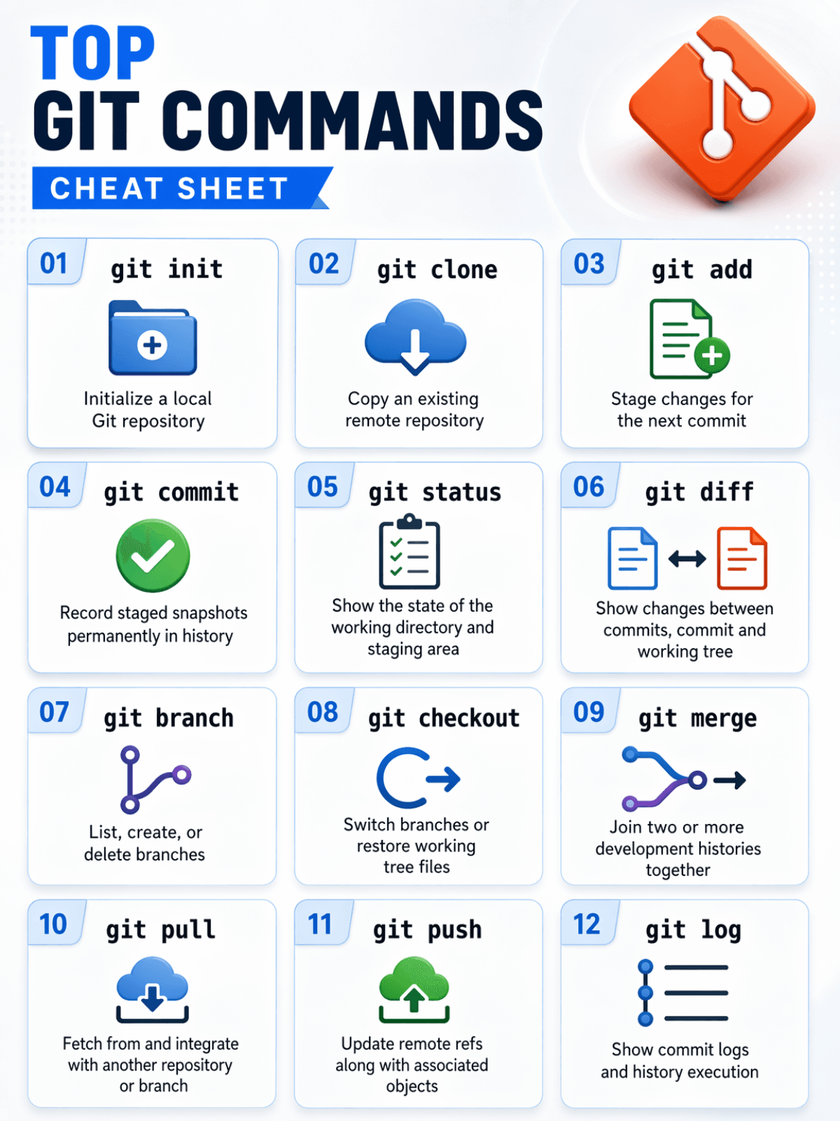 Free Git Commands Cheat Sheet Template to Edit Online