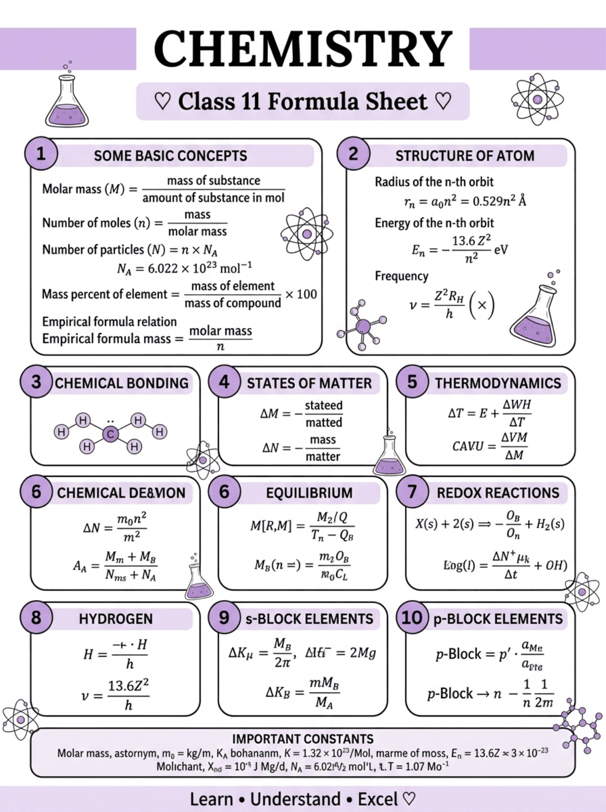 Chemistry Cheat Sheet Template