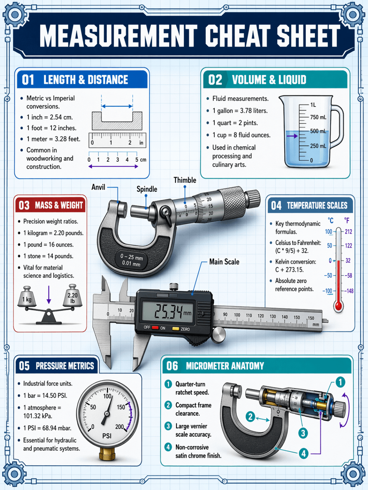 Free Measurement Cheat Sheet Template to Edit Online