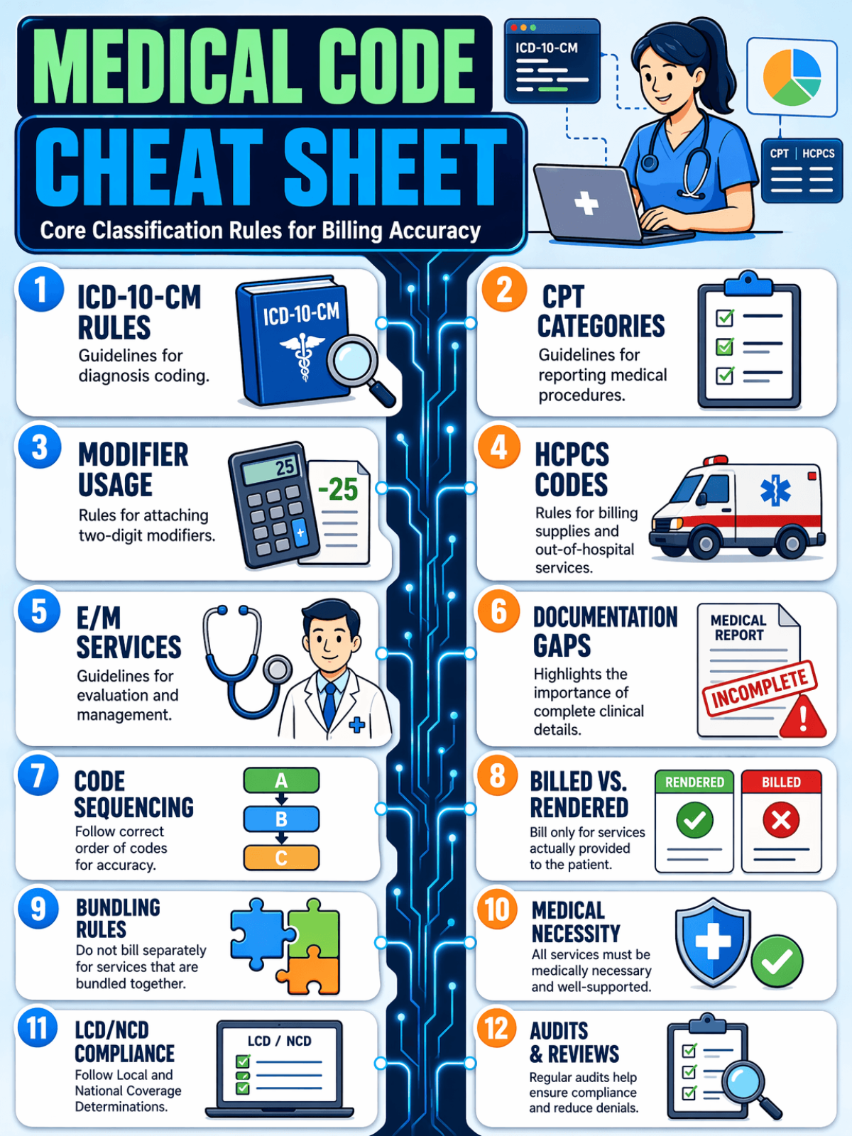 Free Medical Coding Cheat Sheet Template to Edit Online