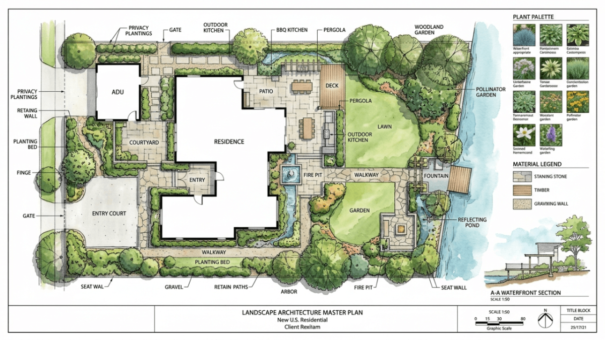 Waterfront Landscape Plan Template