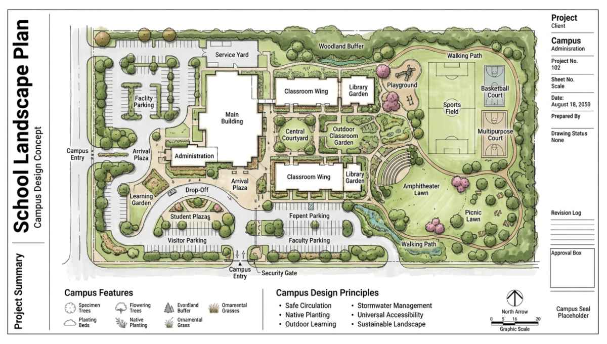 School Landscape Plan Template