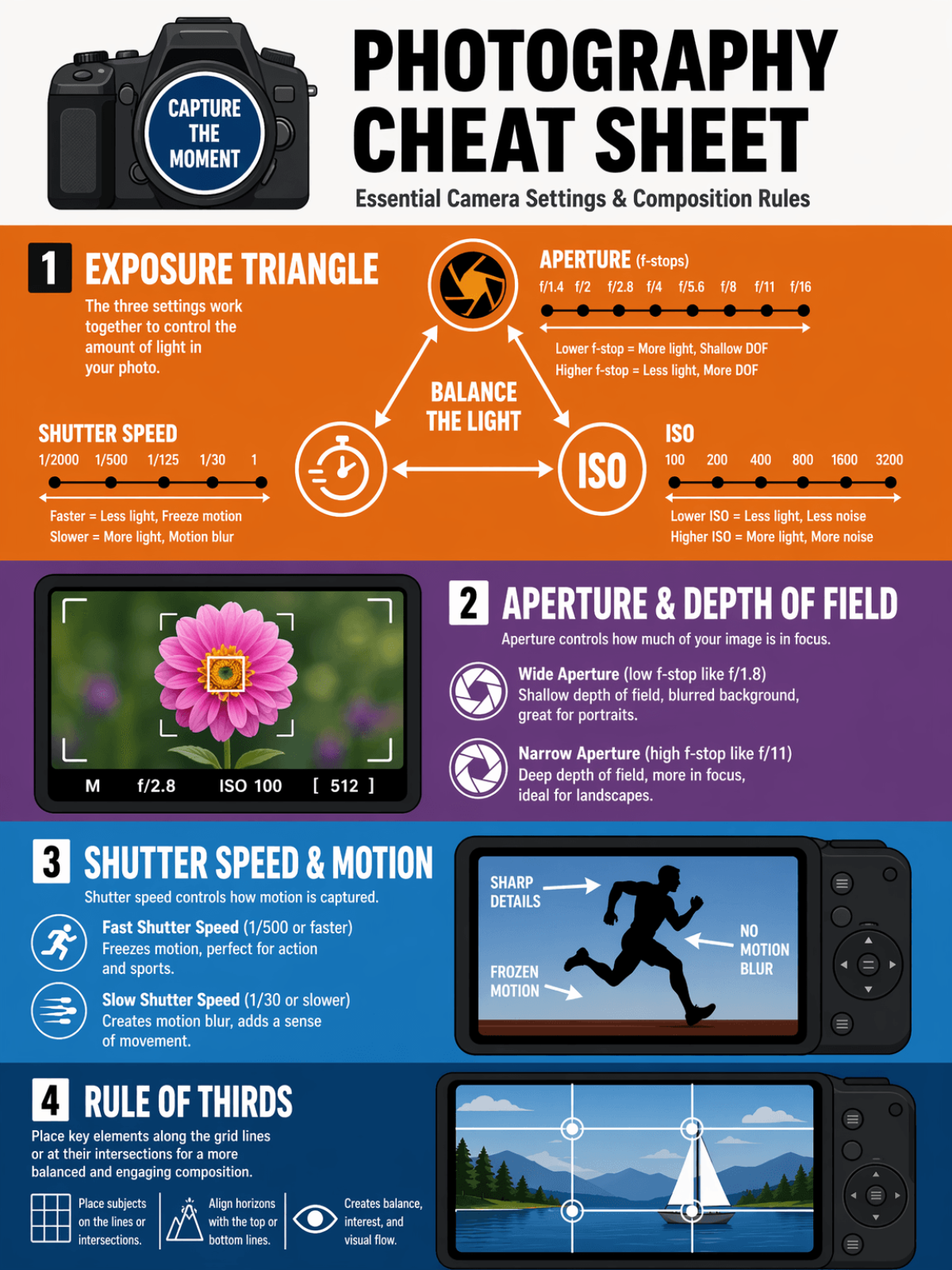 Free Photography Cheat Sheet Template to Edit Online