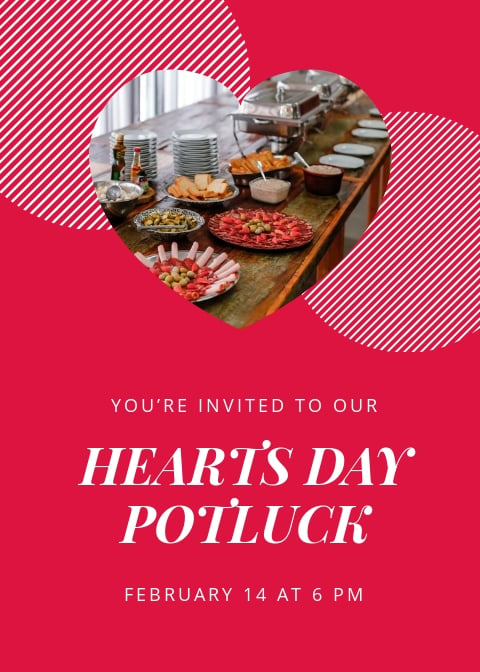 Valentines Day Potluck Invitation Template