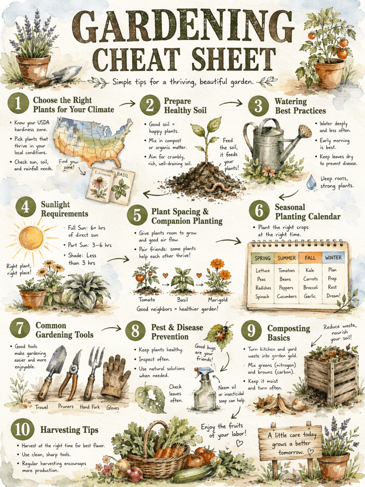 Free Gardening Cheat Sheet Template to Edit Online Free Gardening Cheat Sheet Template to Edit Online