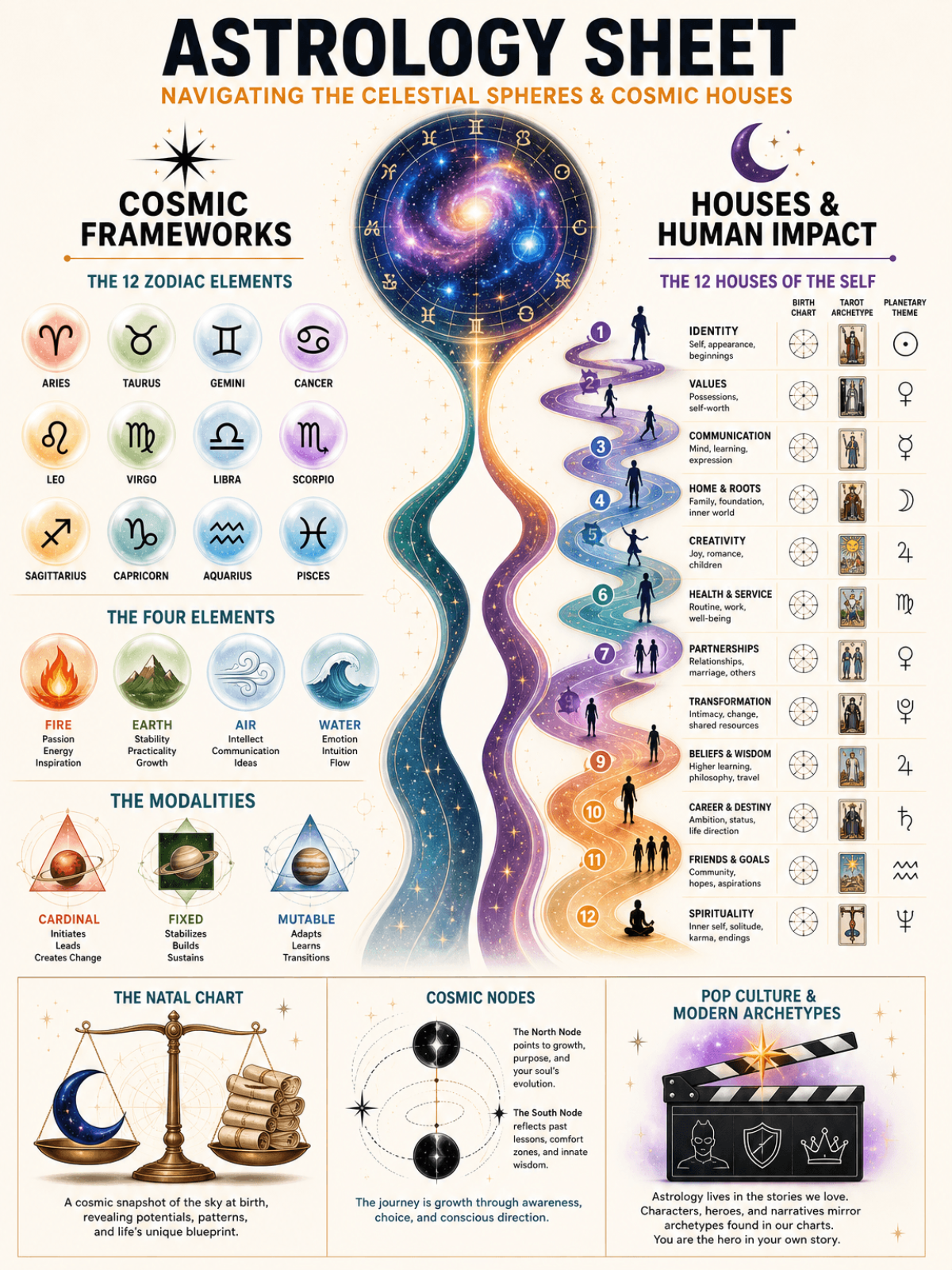 Free Astrology Cheat Sheet Template to Edit Online