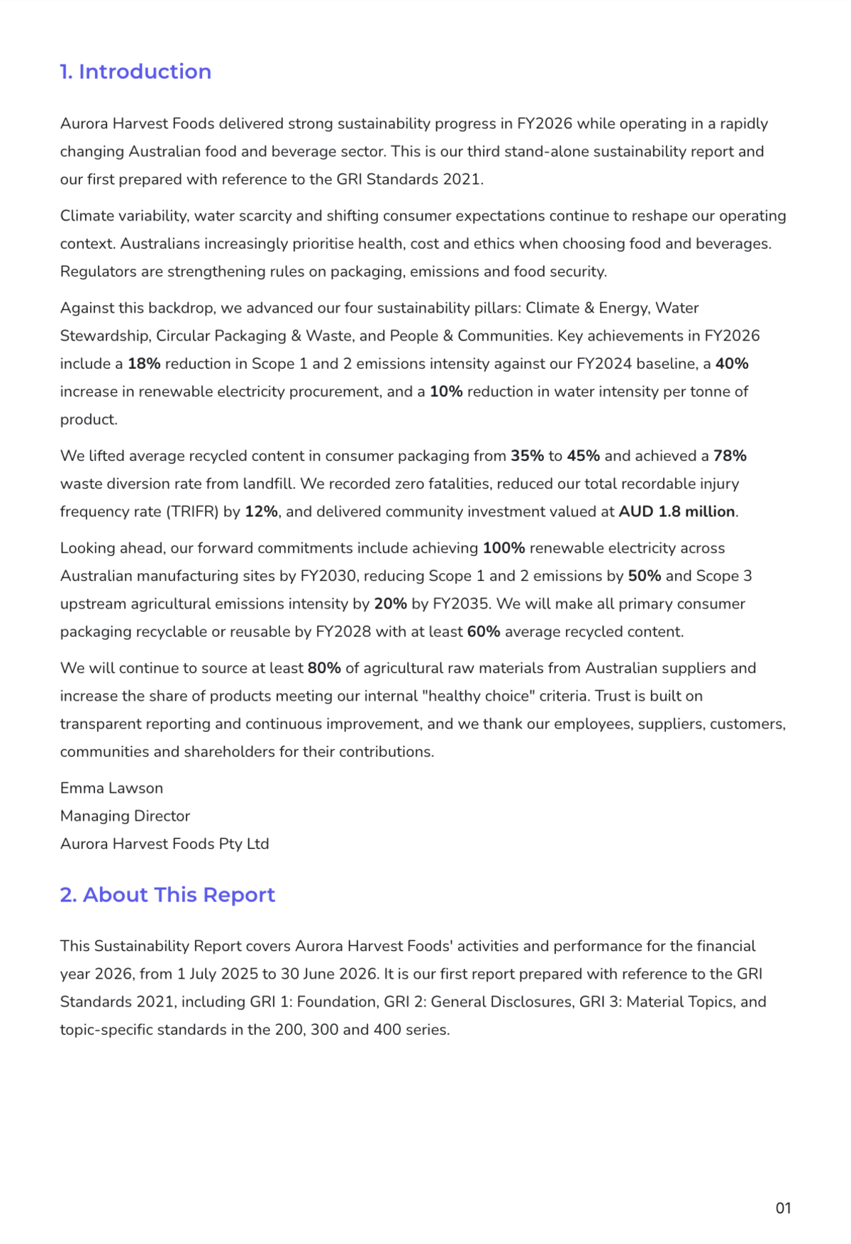 Free Sustainability Report Template to Edit Online