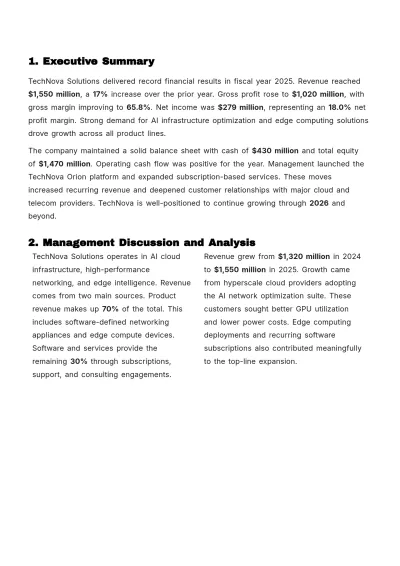Free Financial Report Template to Edit Online