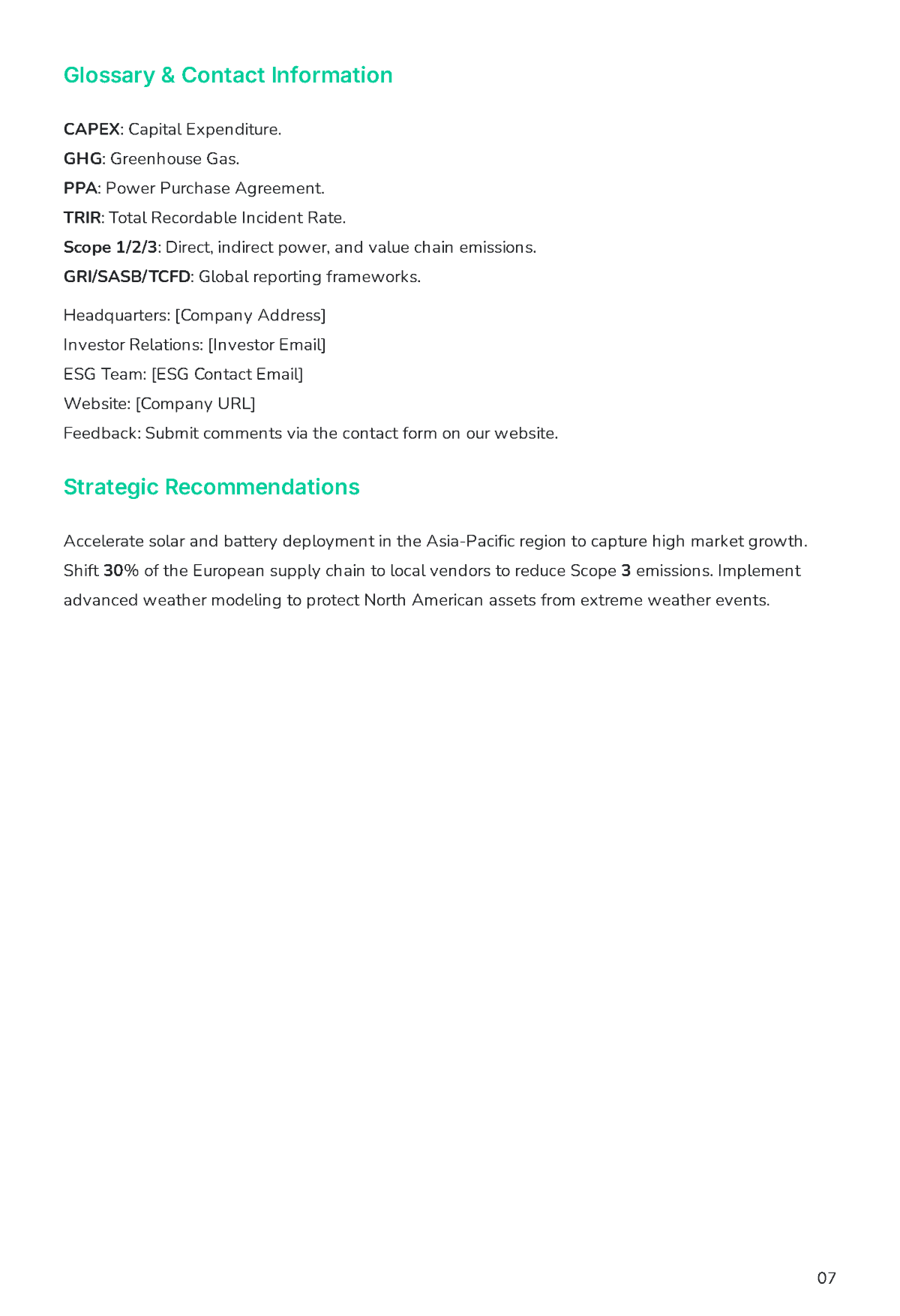 Free Annual ESG Report Template to Edit Online