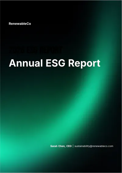 Free Annual ESG Report Template to Edit Online