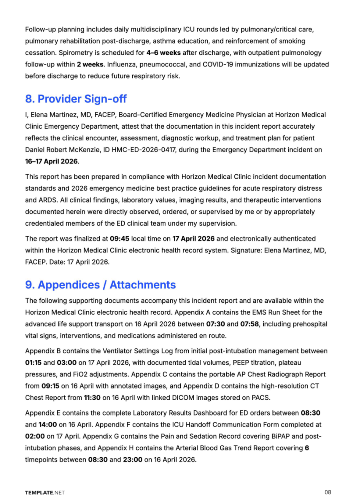Free Medical Report Template to Edit Online