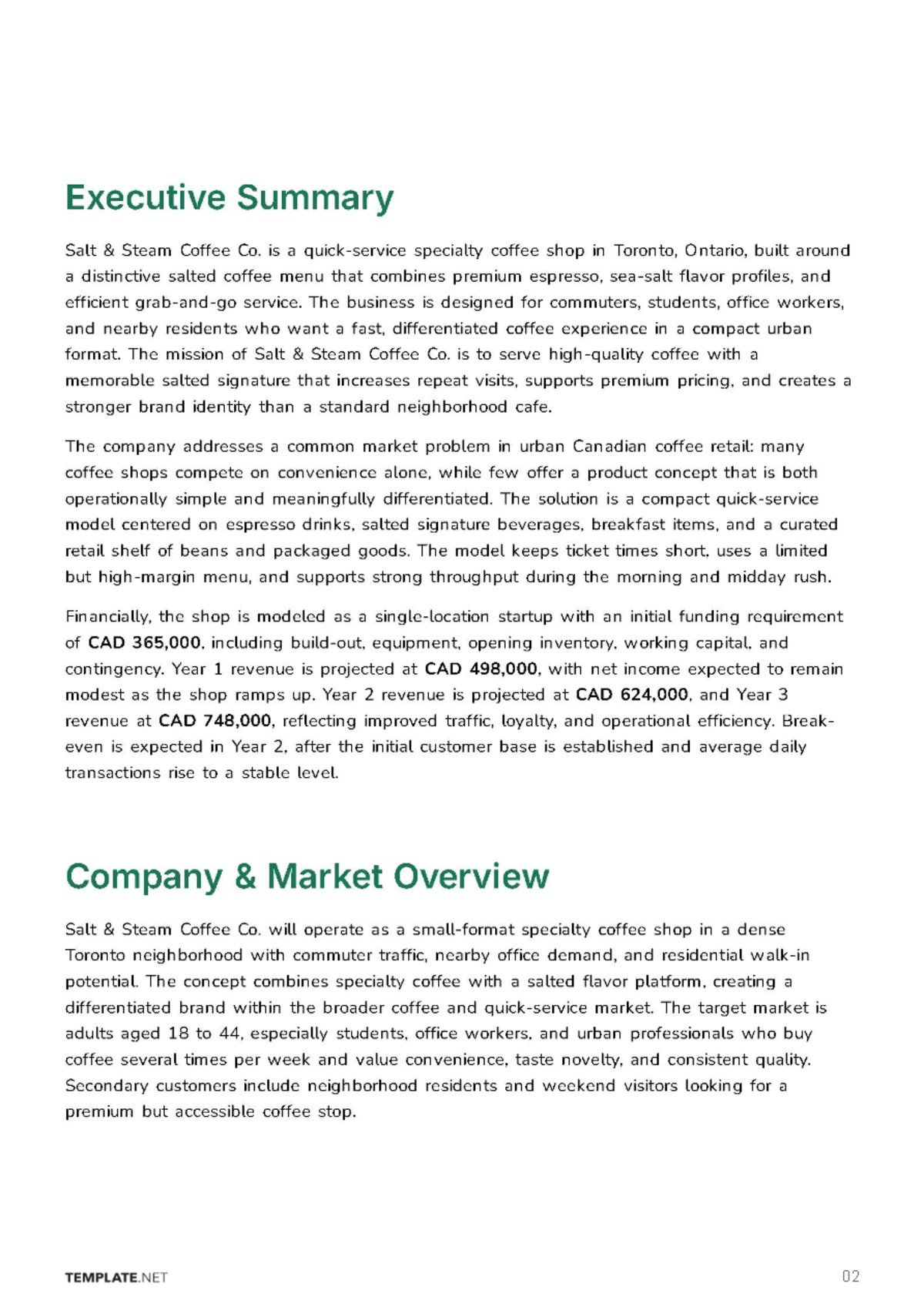 Free Startup Business Plan Template to Edit Online